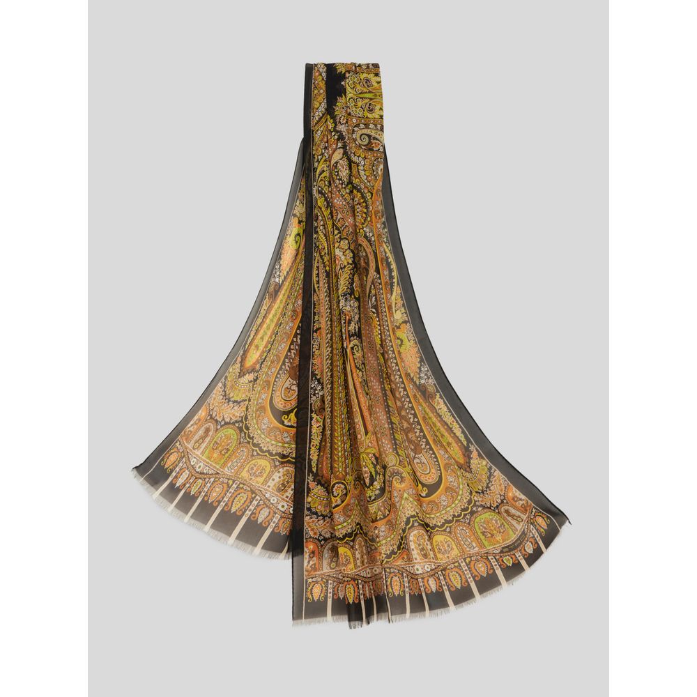 FRINGED PAISLEY SILK SCARF 7826218287164