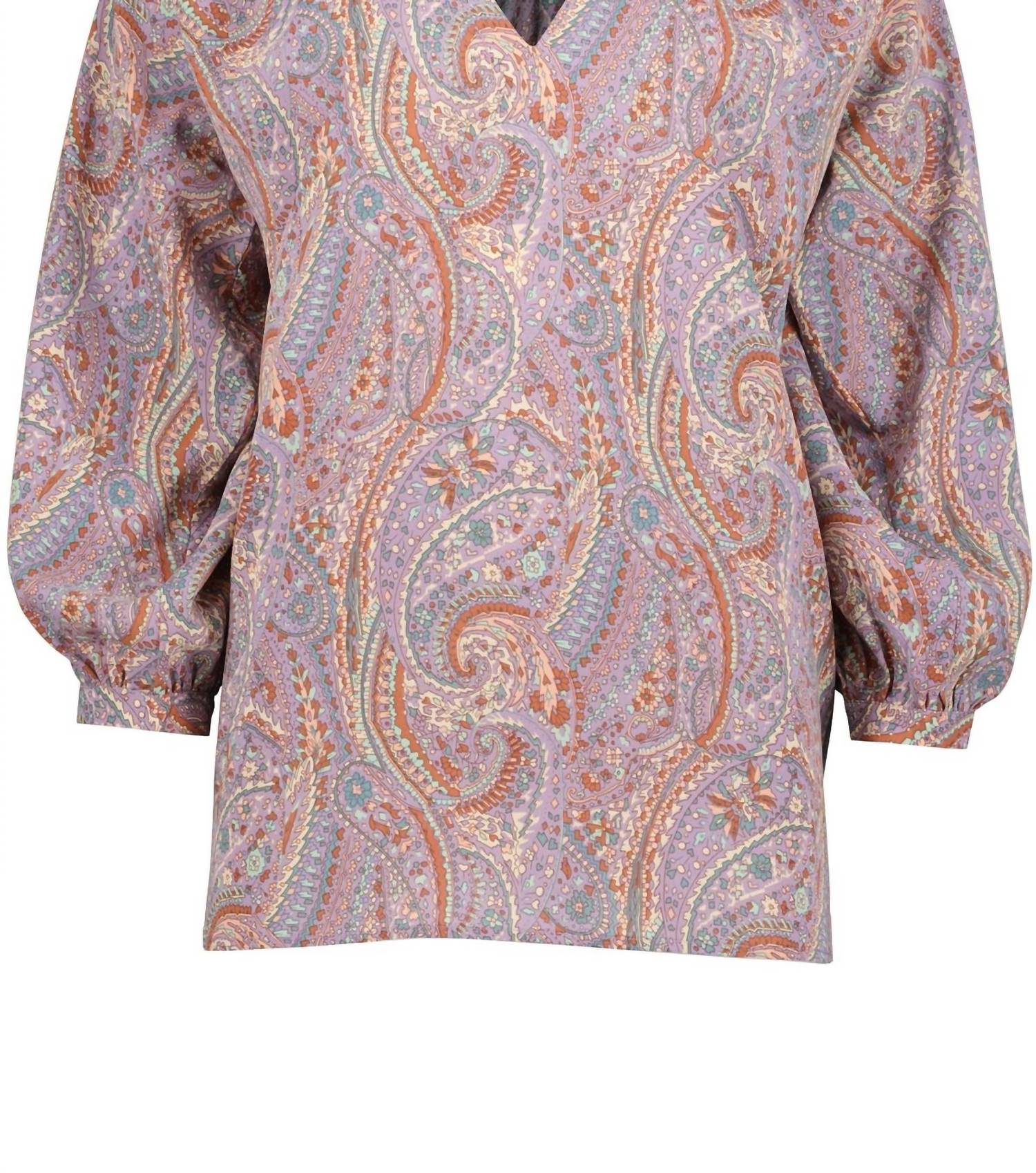 Zoe Smocked Blouse In Dusk Paisley
