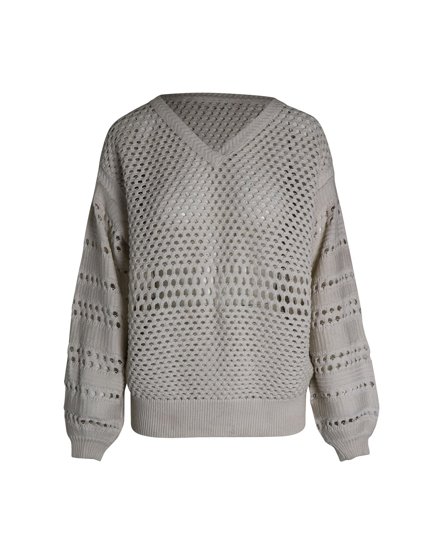 Chloe Crochet Sweater in Cream Cotton 7802193772604