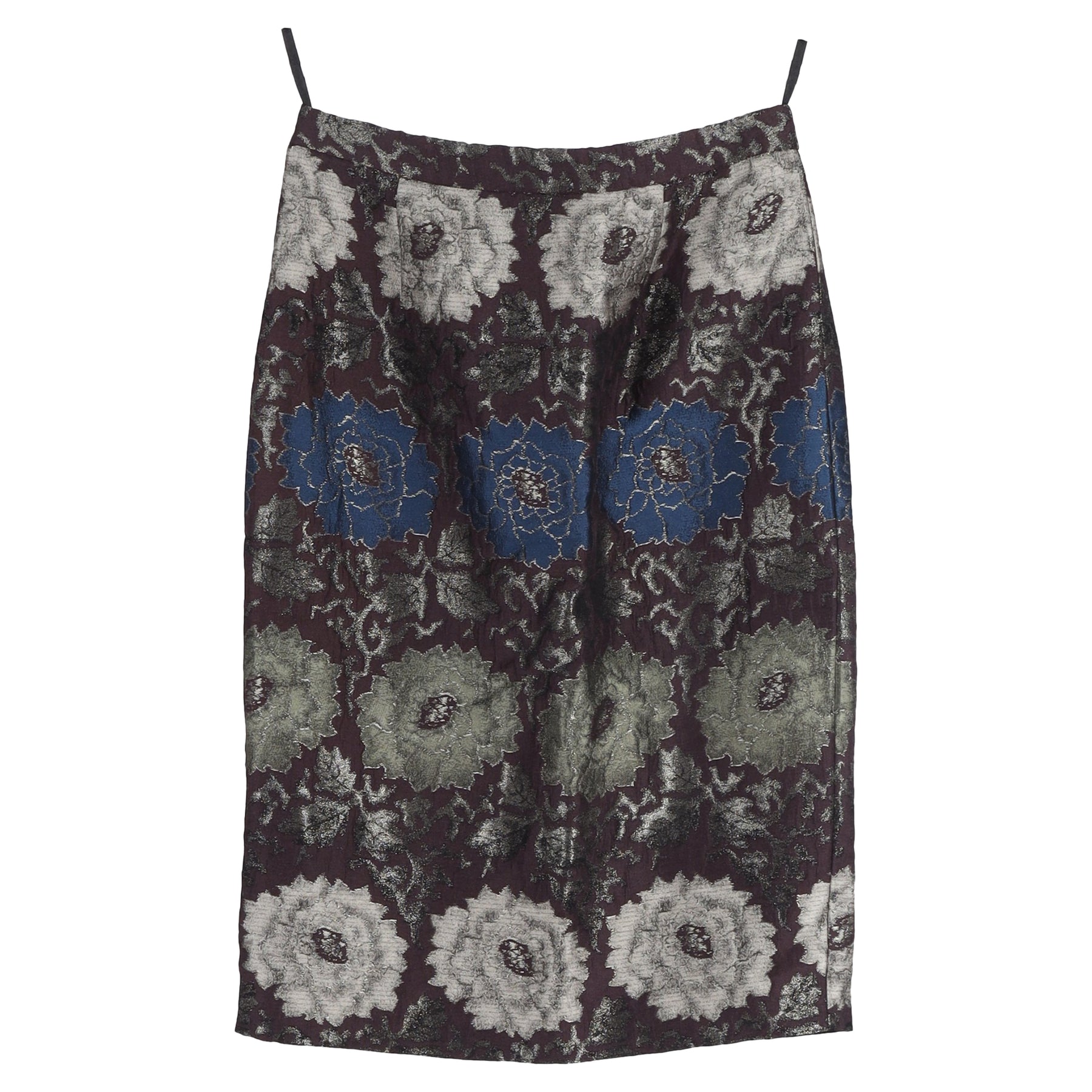 Etro Floral Print Jacquard Knee Length Skirt in Multicolor Polyester 7826348703804