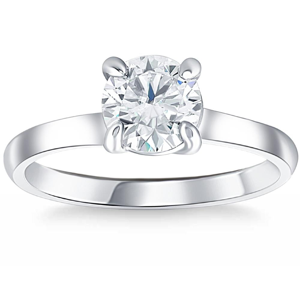 1 ct Diamond Solitaire Engagement Ring 14k White Gold 7688286076988