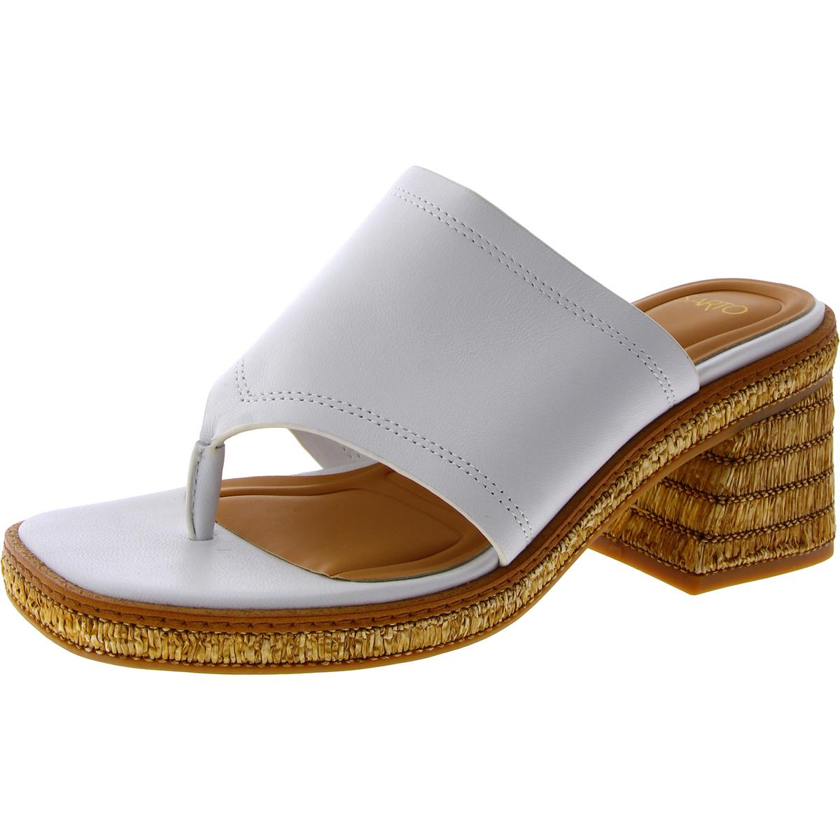 Ferrara Leather Thong Block Heel