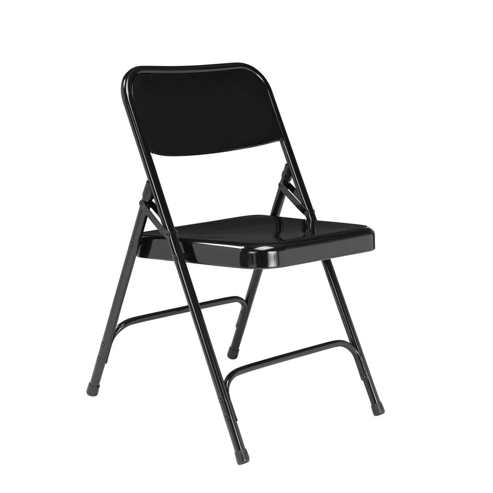 NPS 200 Series Premium All-Steel Double Hinge Folding Chair, Black (Pack of 4)