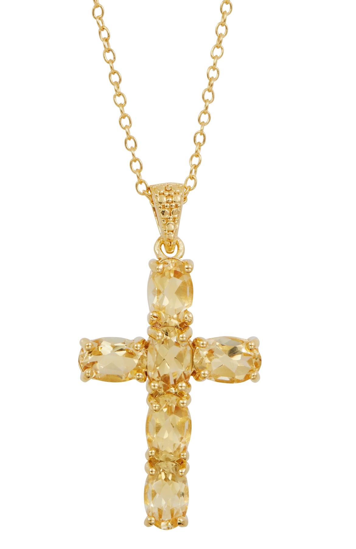 18K GOLD OVER STERLING SILVER CROSS PENDANT NECKLACE 7761141301308