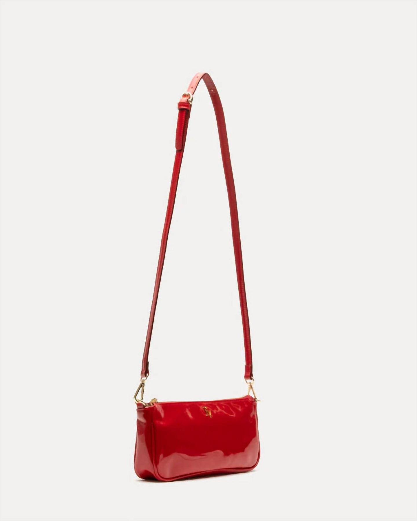 Pia Baguette Bag In Soft Patent Red