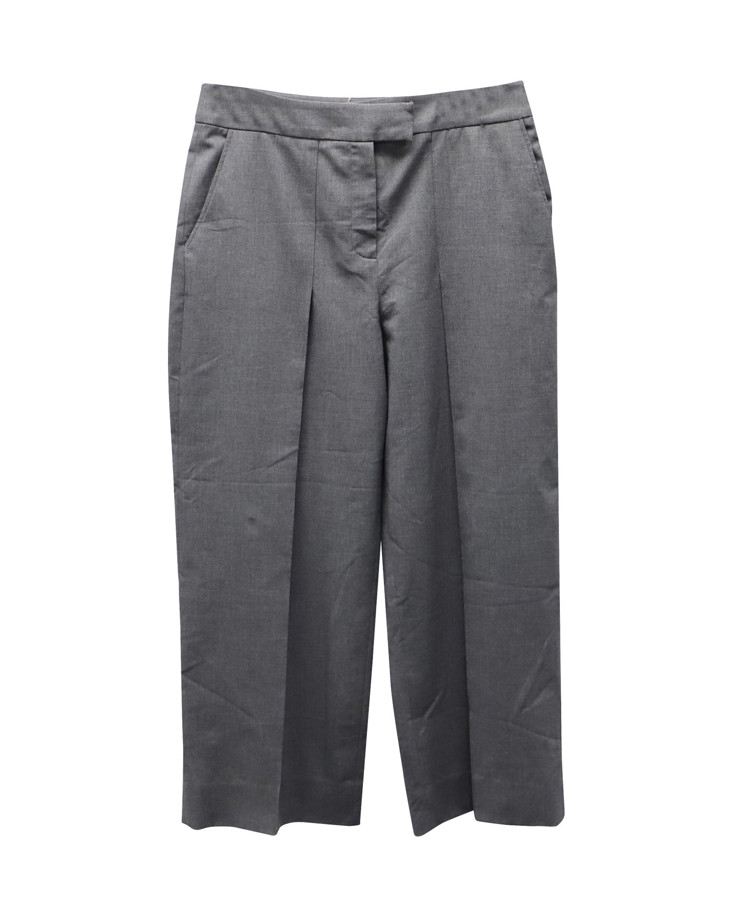 Zac Posen Cropped Dress Pants in Grey Polyester 7772239298620