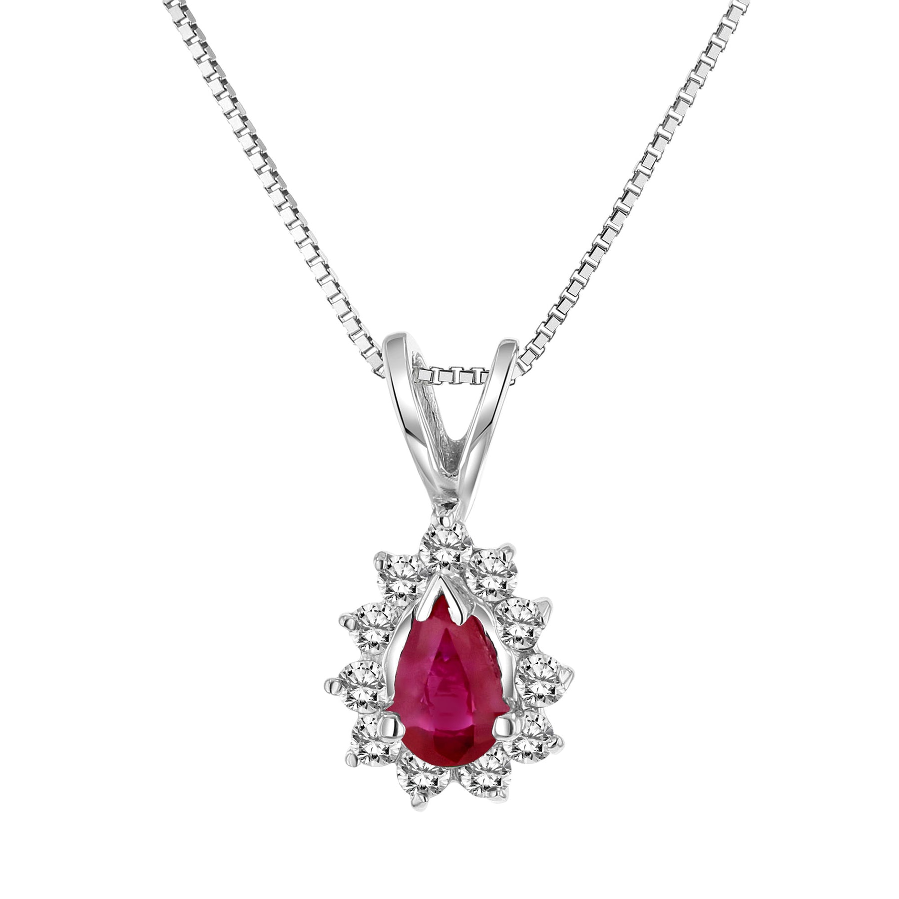 0.35cttw Diamond and Natural Heated Ruby Pendant in 14k Gold 7631958540348