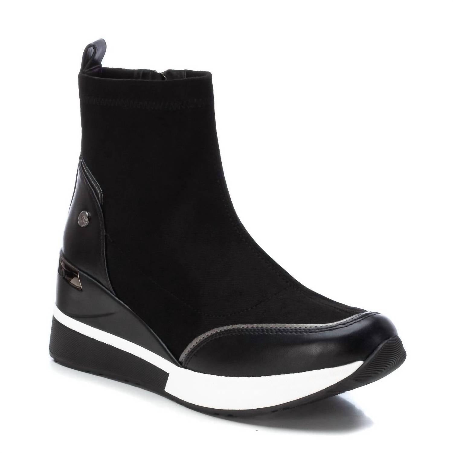 Women's Suede Wedge Booties In Black