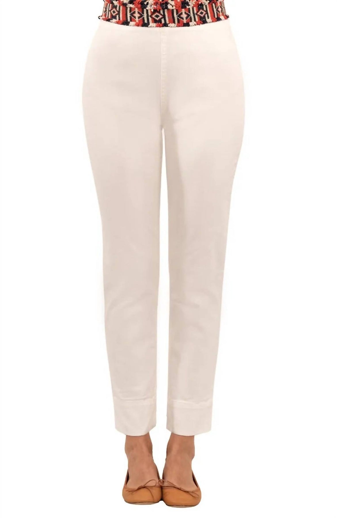 Denim Pull On Pants In White 7742541496380