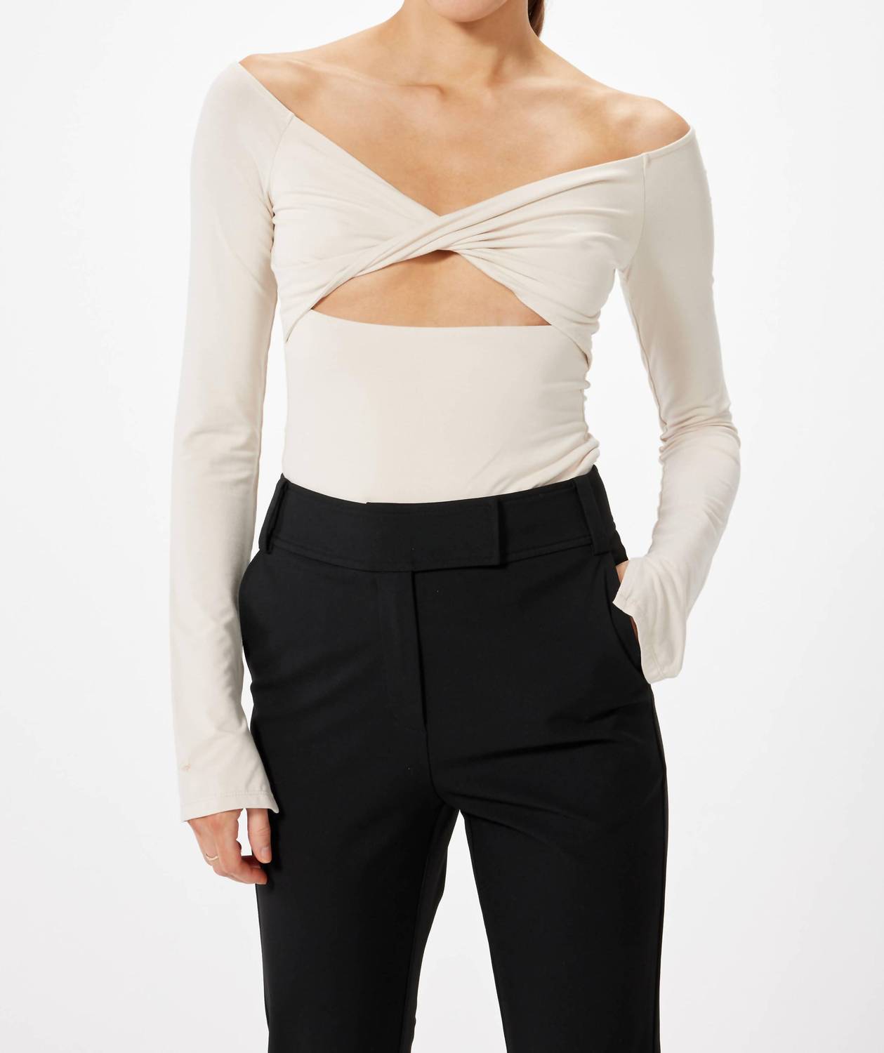 Olympia Twist Top In Ecru 7271597670460