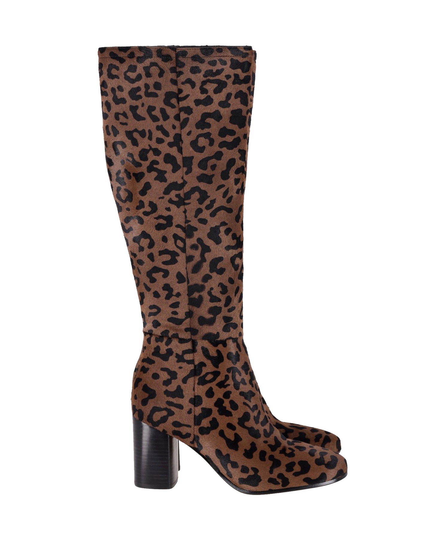 Diane Von Furstenberg Reese Knee High Boots in Animal Print Ponyhair 7802208452668