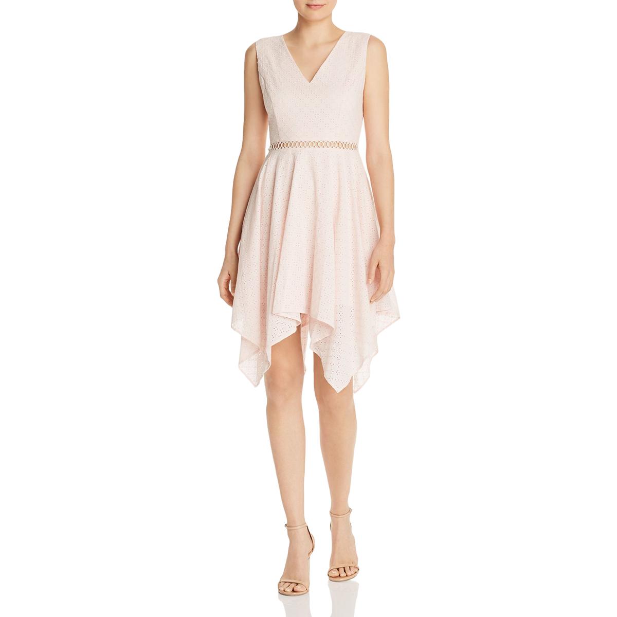 Eyelet V-Neck Casual Dress