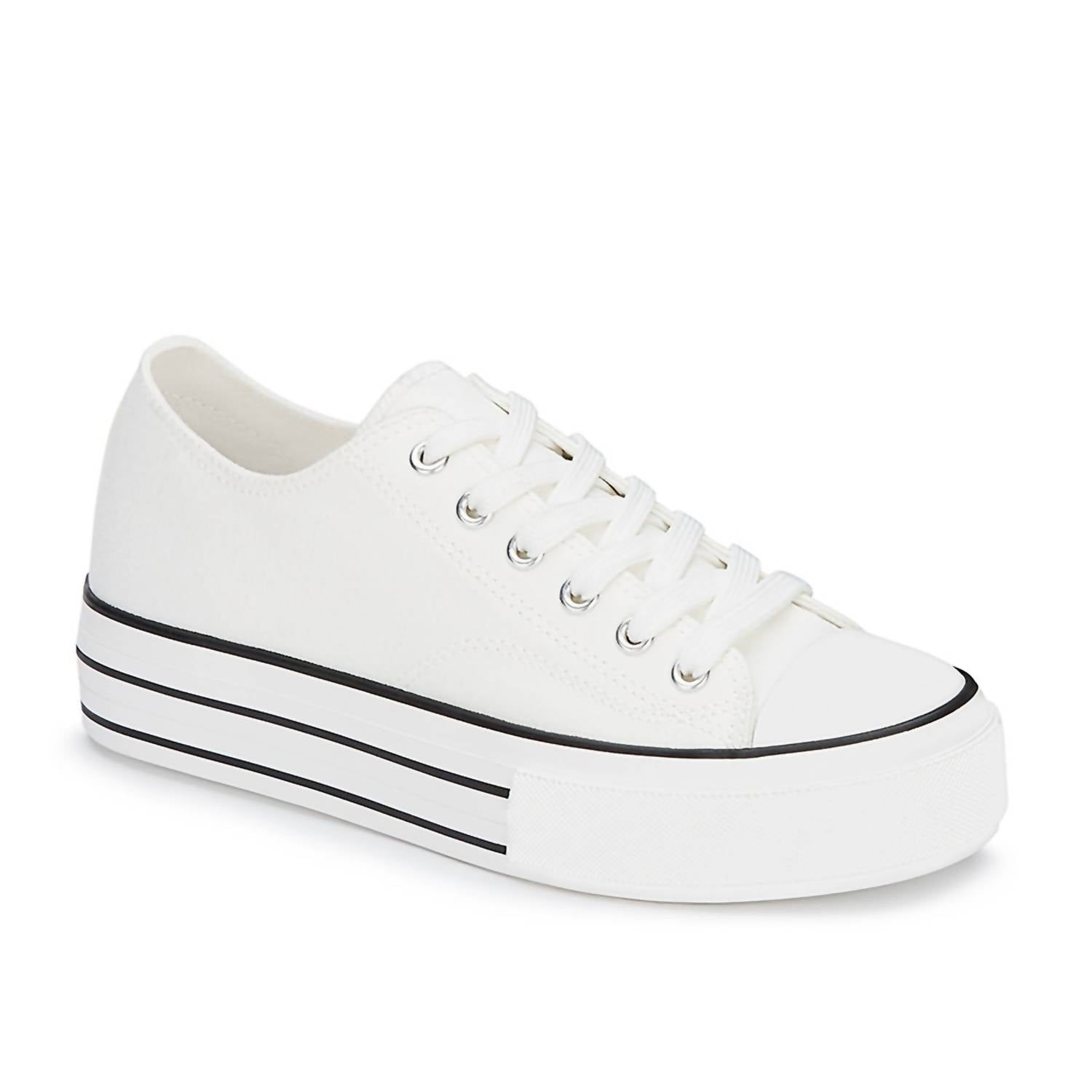 Women's Canvas Sneakers Platform In White