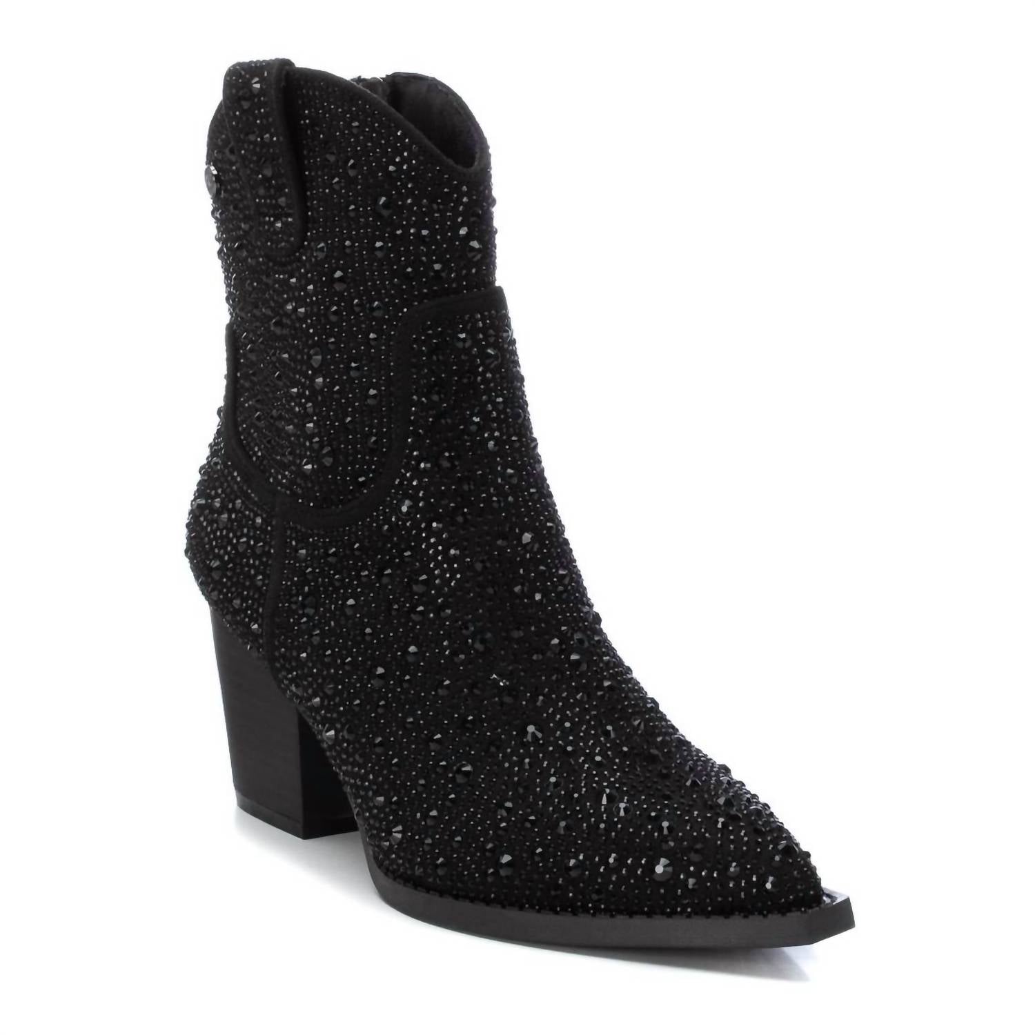 Women's Italian Western Booties In Black 7657899655228