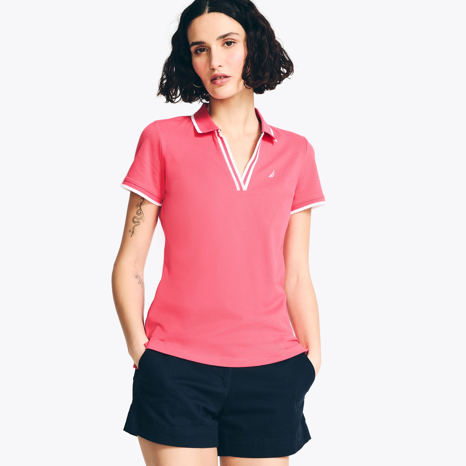 Nautica Womens Sustainably Crafted Deck Polo