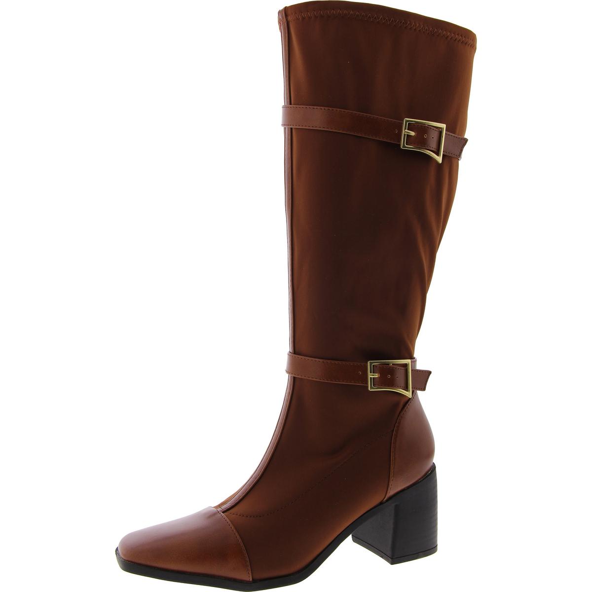 Toe Cap Square Toe Knee-High Boots