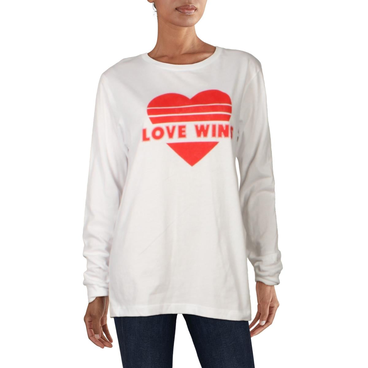 Love Wins Graphic Crewneck Slogan T-Shirt
