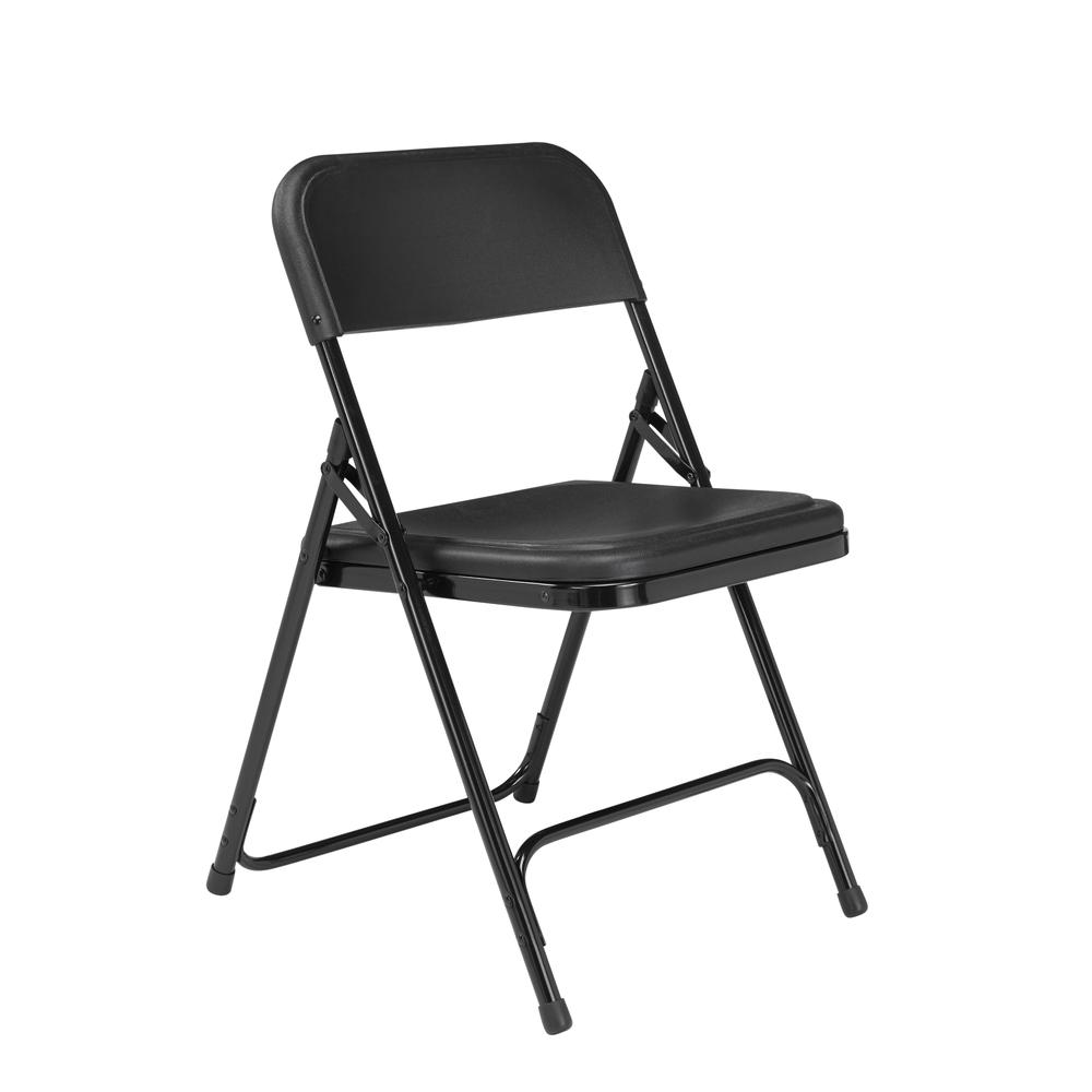 NPS 800 Series Premium Lightweight Plastic Folding Chair, Black (Pack of 4)