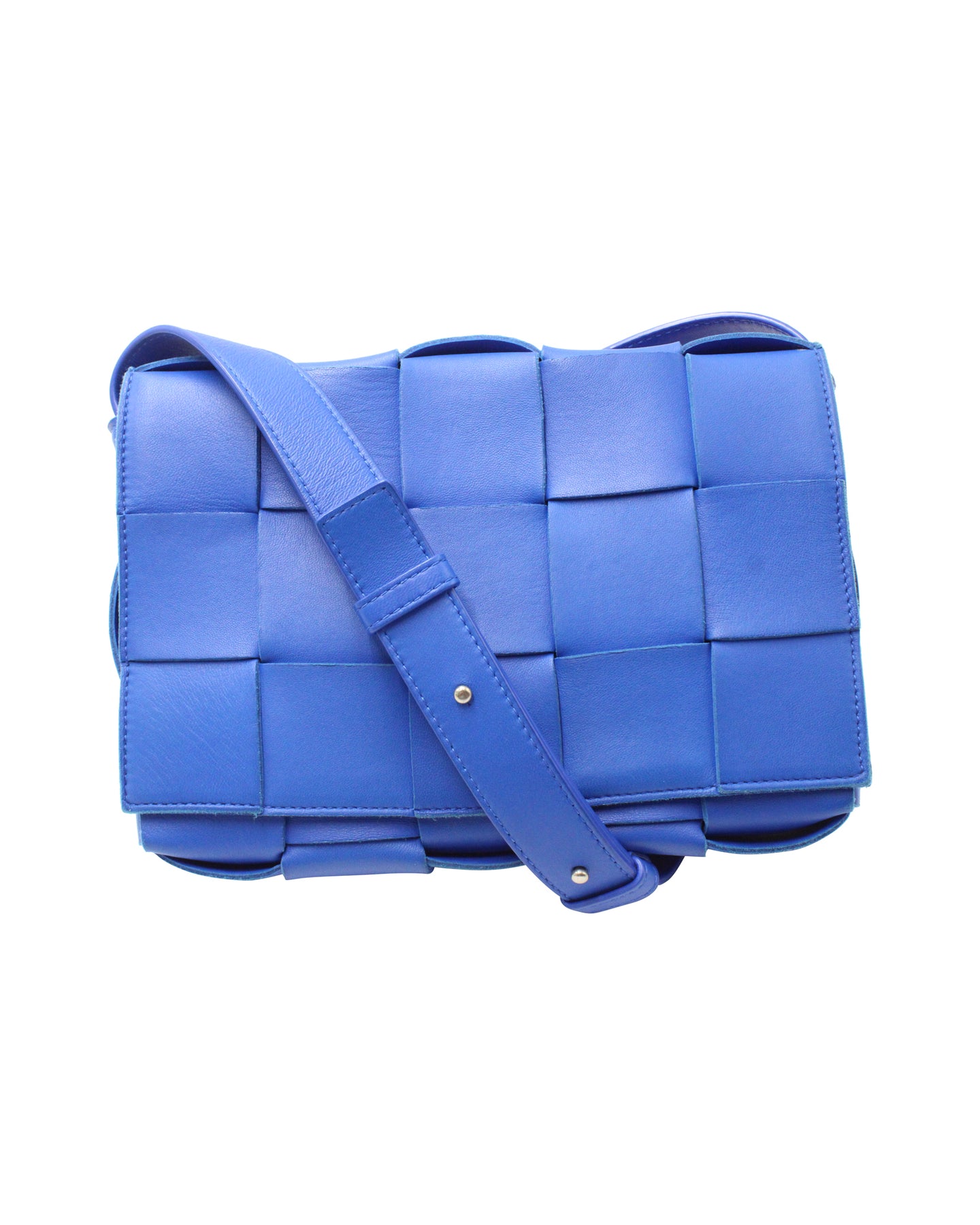 Bottega Veneta Cassette Bag in Blue Lambskin Leather 7744846823484