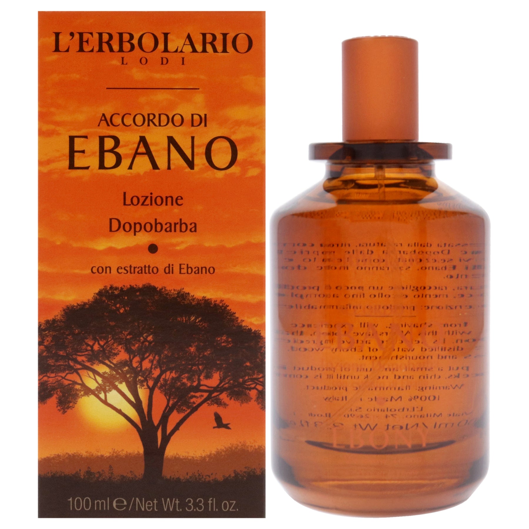 After Shave Lotion - Notes of Ebony by LErbolario for Unisex - 3.3 oz After Shave 7830799089724