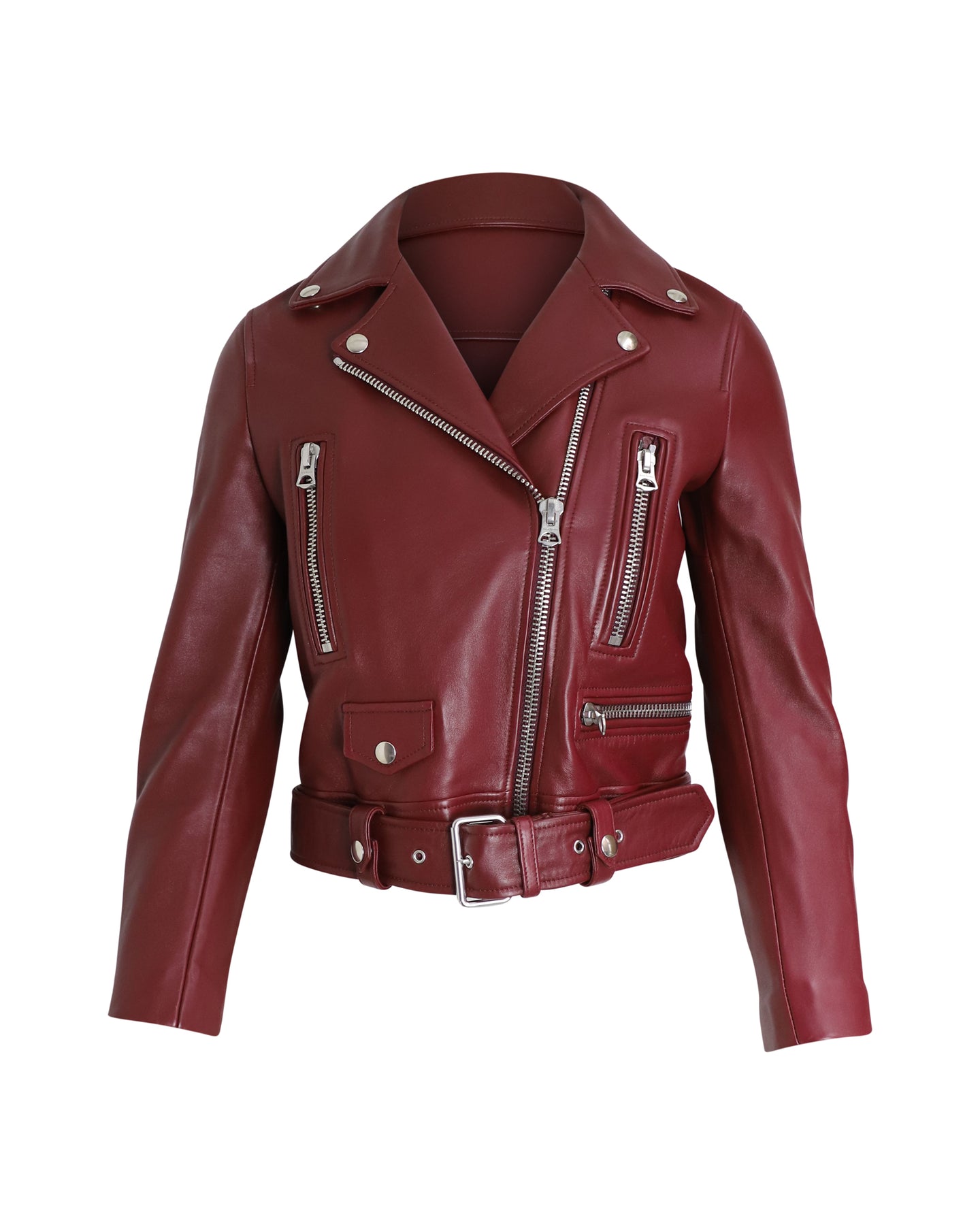 Acne Studios Biker Jacket in Red Leather 7802223591484