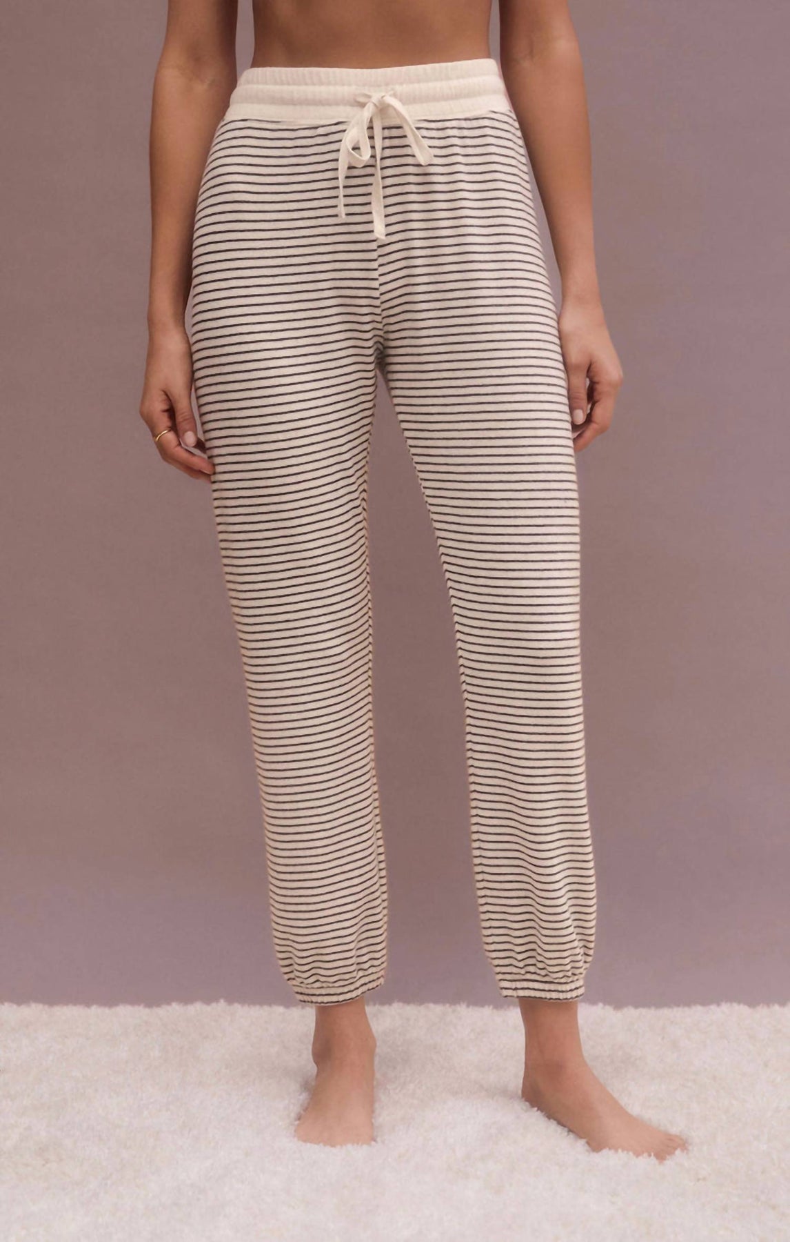 Lounge Stripe Jogger In Natural