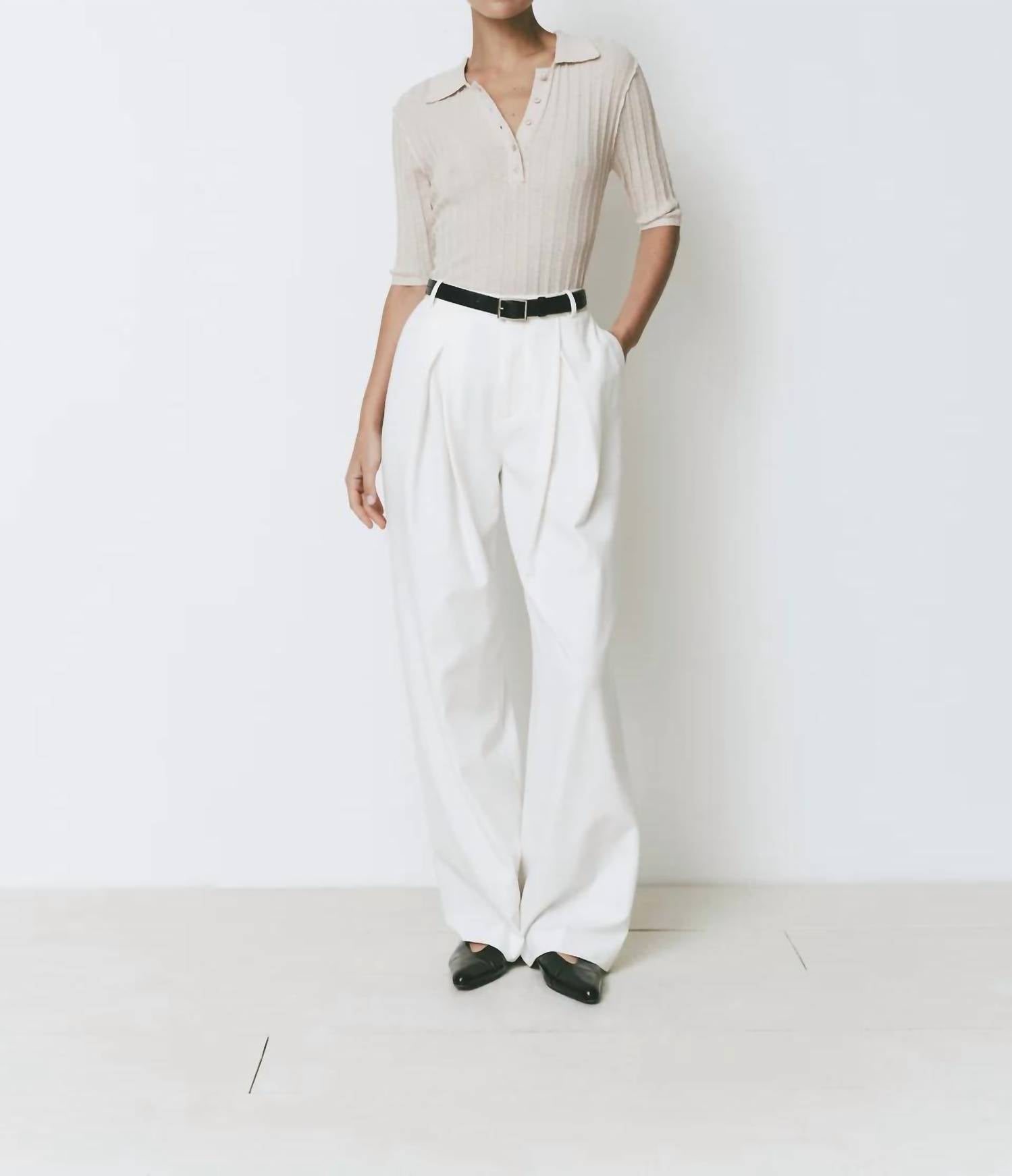 Drape Pants In White 7770401505340