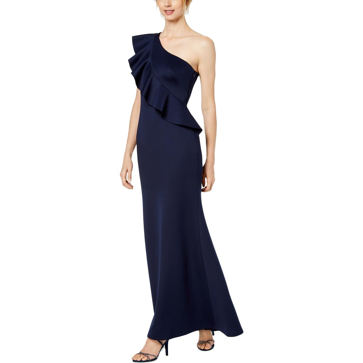 Ruffled Scuba Evening Dress