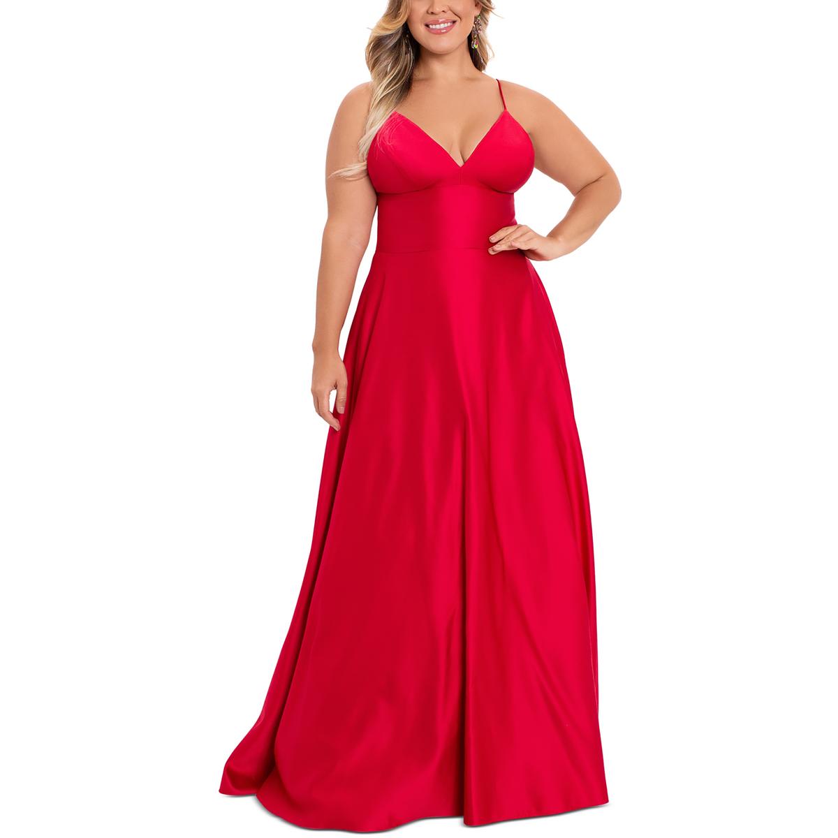 Plus Satin Formal Evening Dress