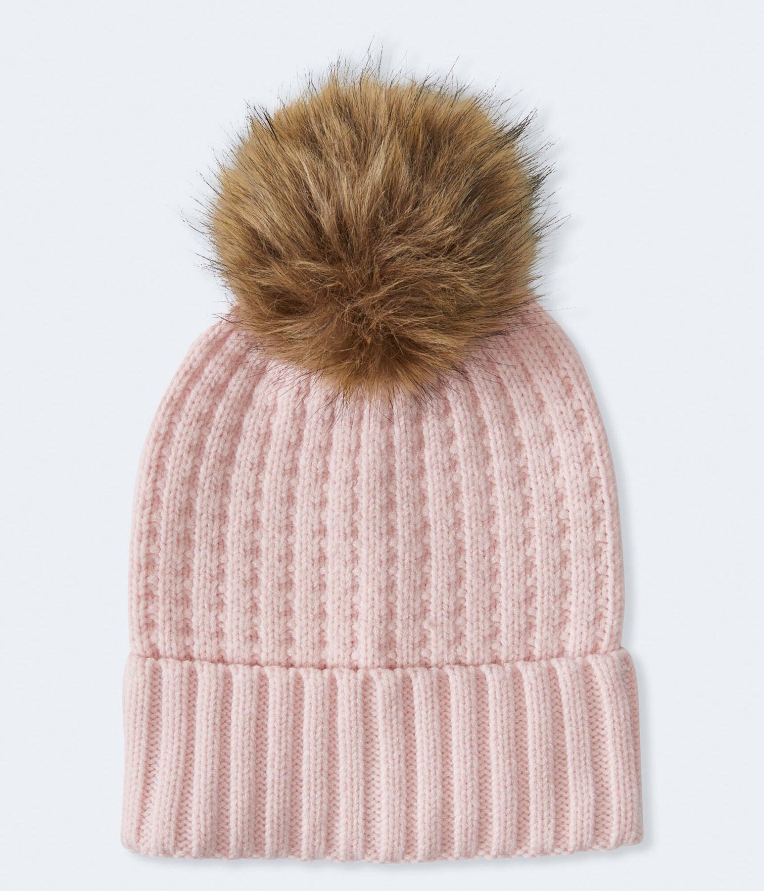 Aeropostale Rib-Knit Pom Hat