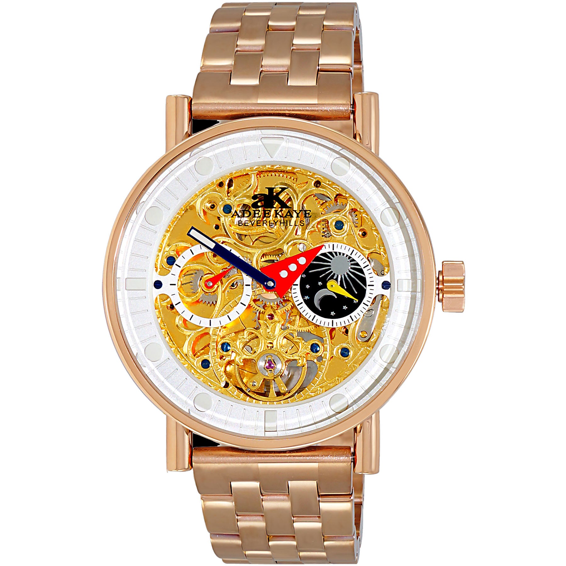 Adee Kaye Men's Galactic Goldtone Dial Watch