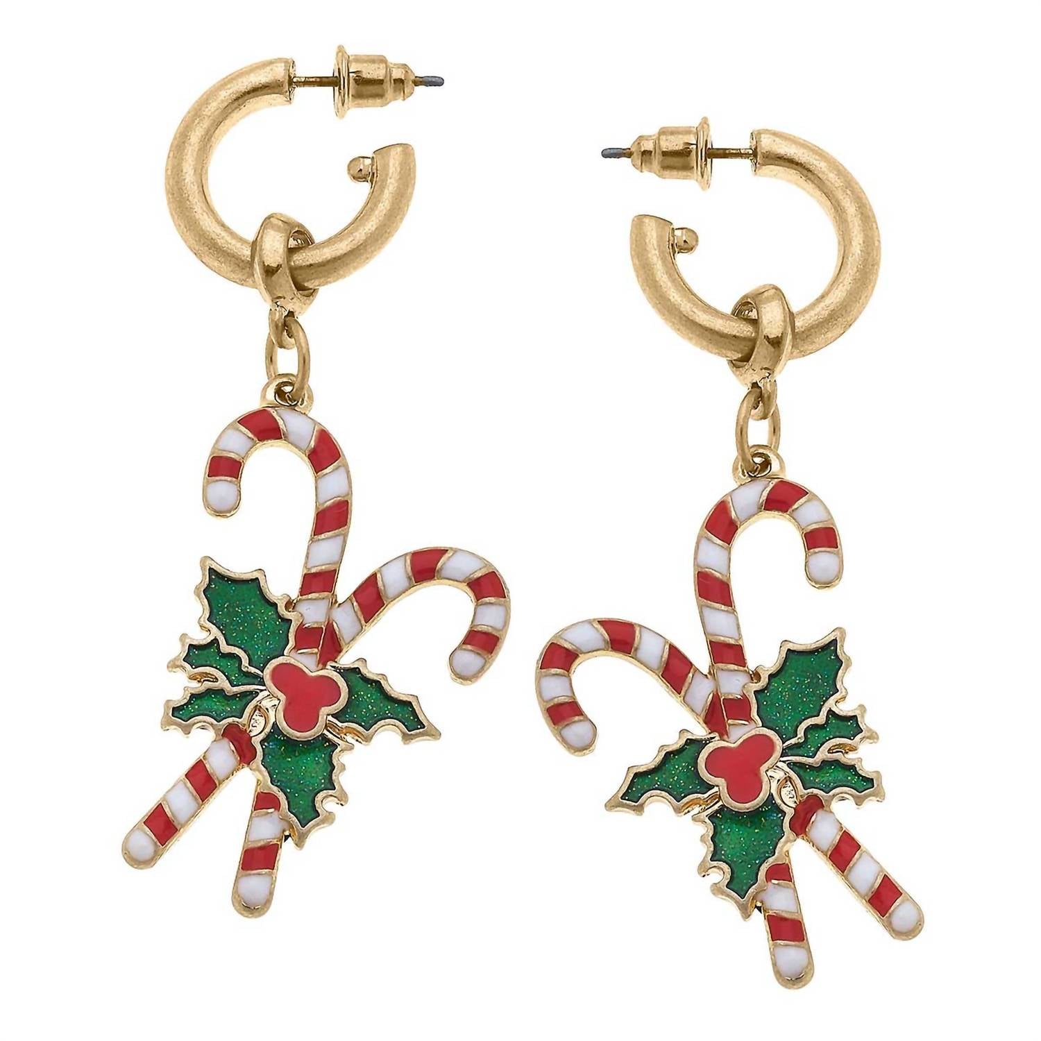 Women's Noelle Candy Cane Earrings In Multi