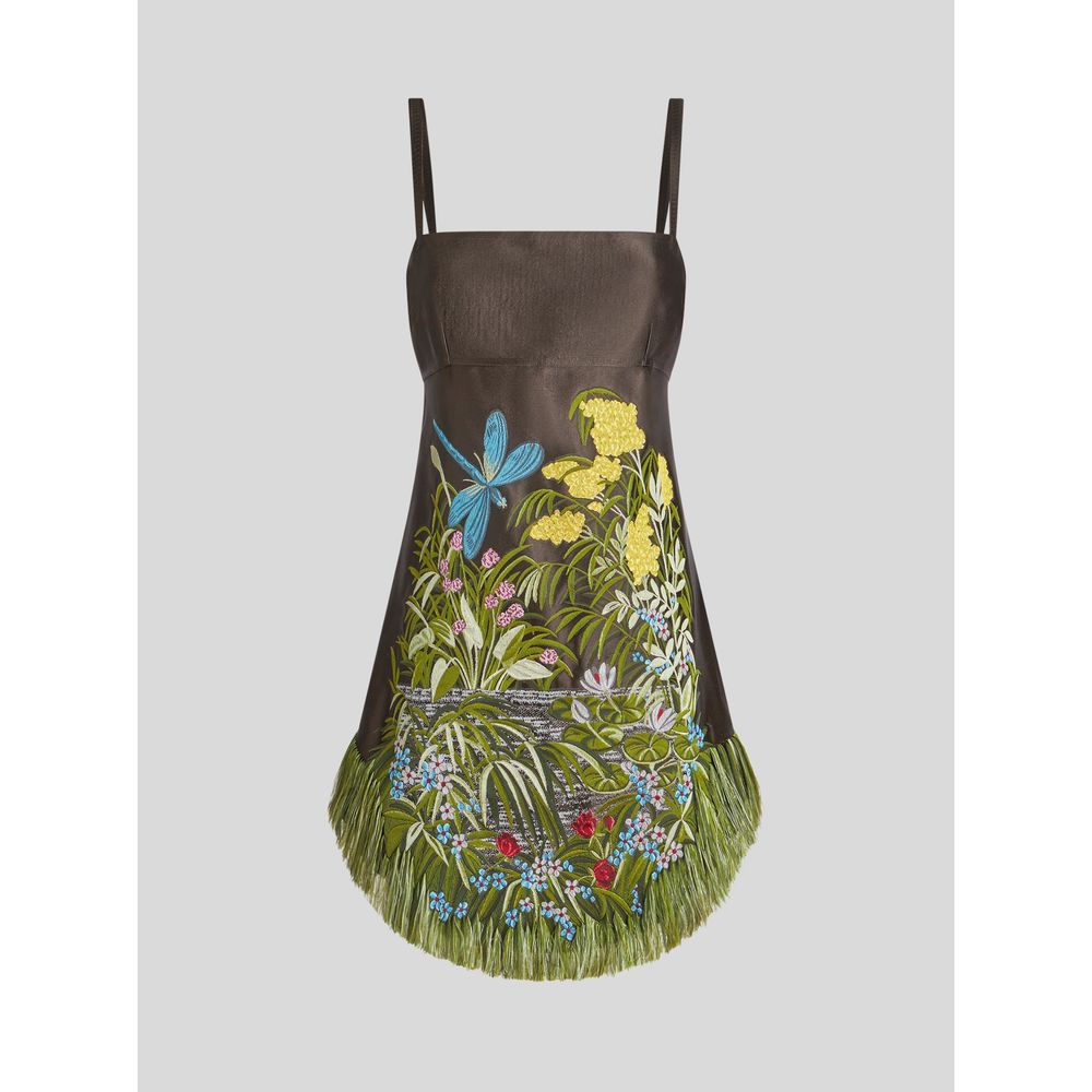 Jacquard Dress With Landscape Design