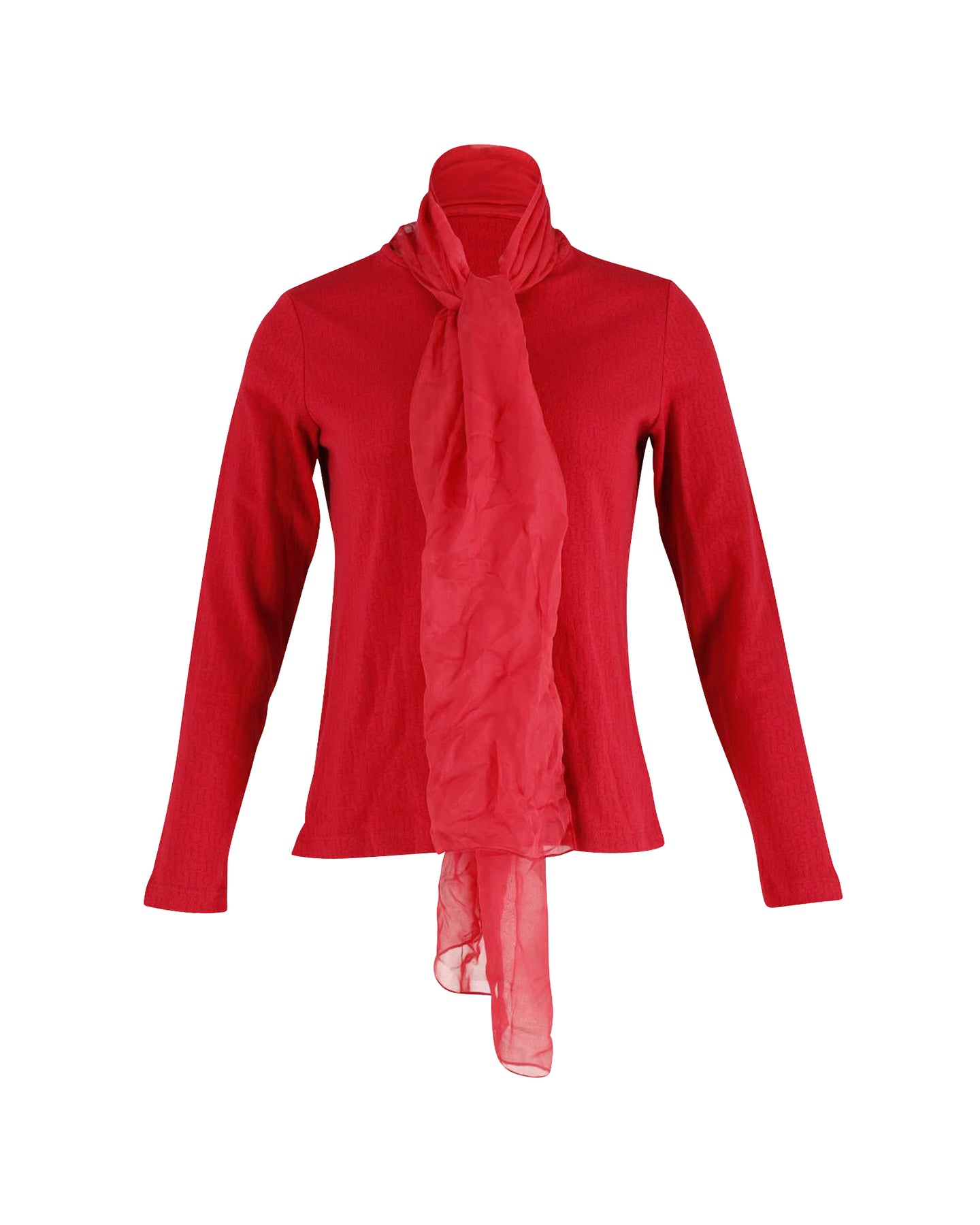 Carolina Herrera Sweater with Scarf in Red Cotton 7802218610748