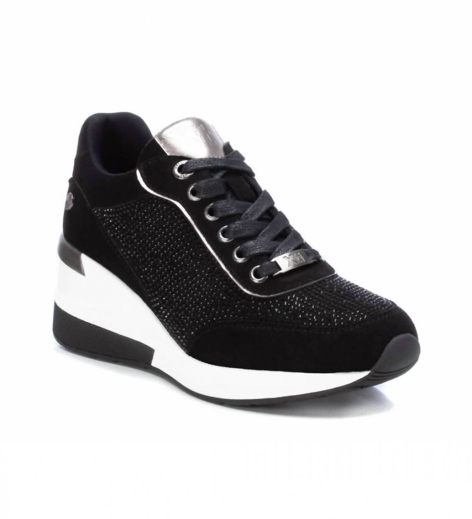 Women's Suede Wedge Sneakers In Black