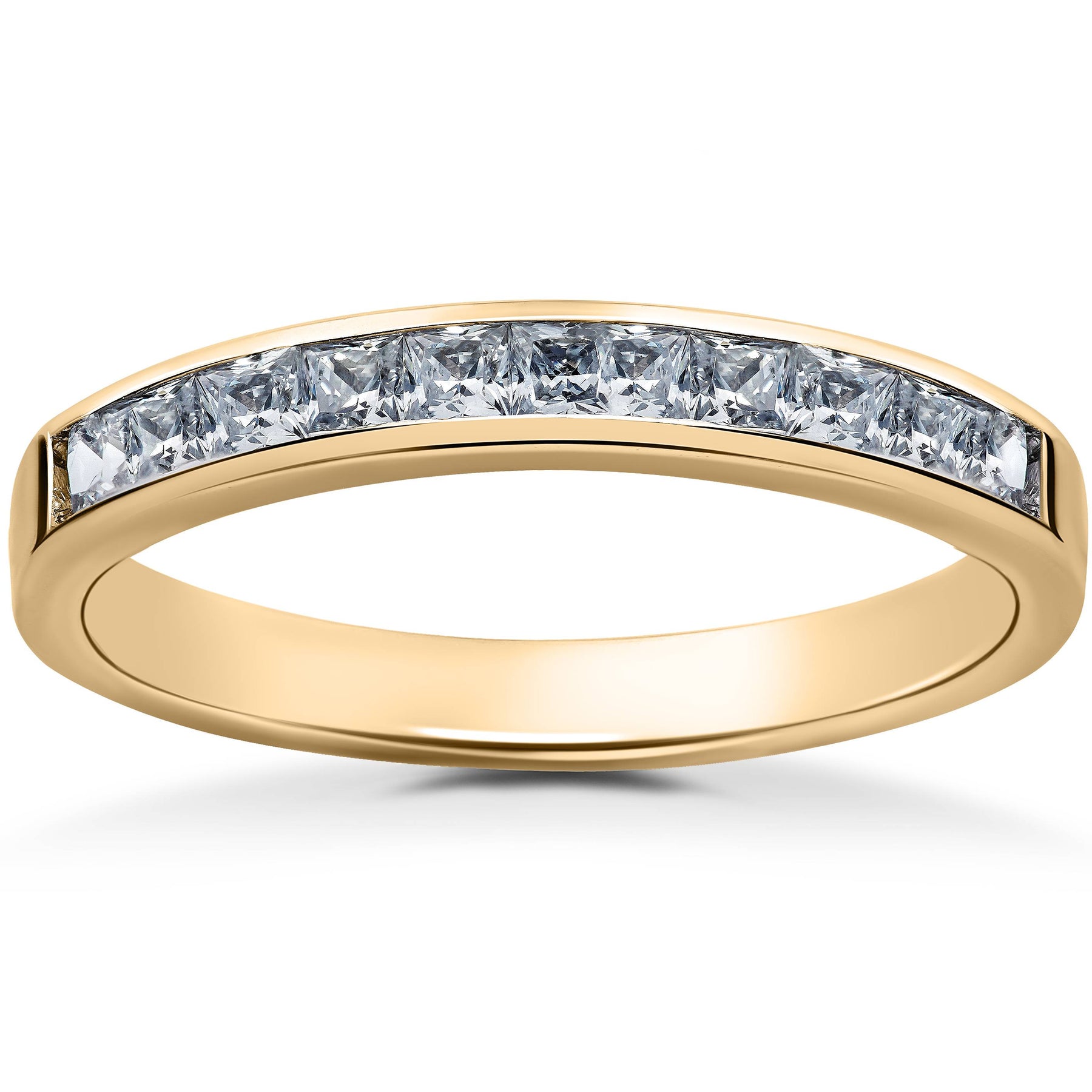 Yellow Gold 1/2ct Princess Cut Diamond Wedding Ring 7744436502588