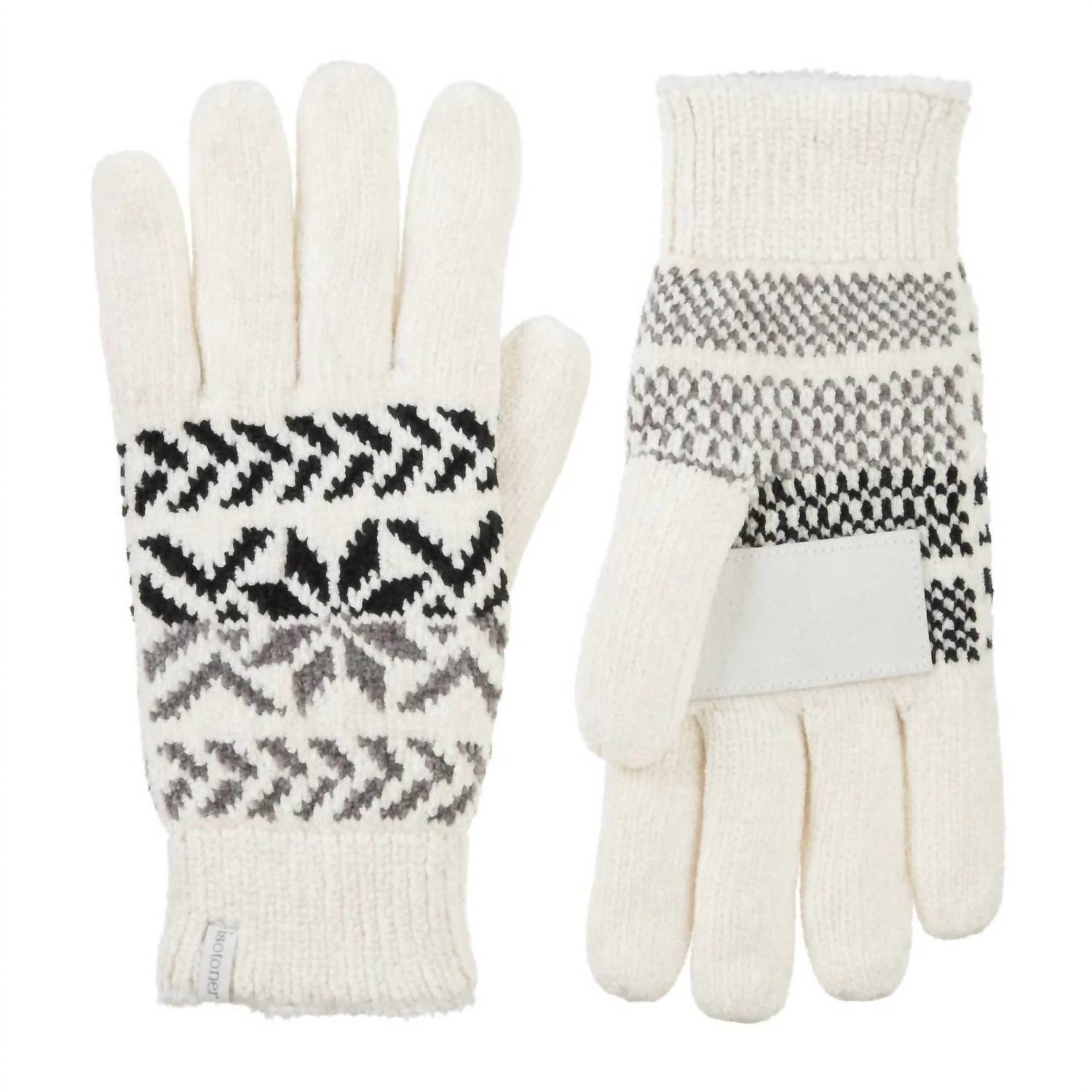 Women’S Chenille Snowflake Gloves In Ivory