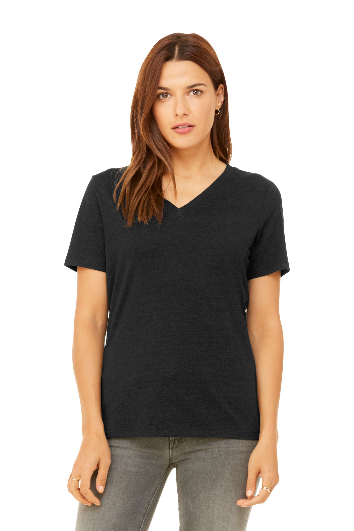 BELLA + CANVAS Women's Relaxed Heather CVC V-Neck Tee BC6405CVC