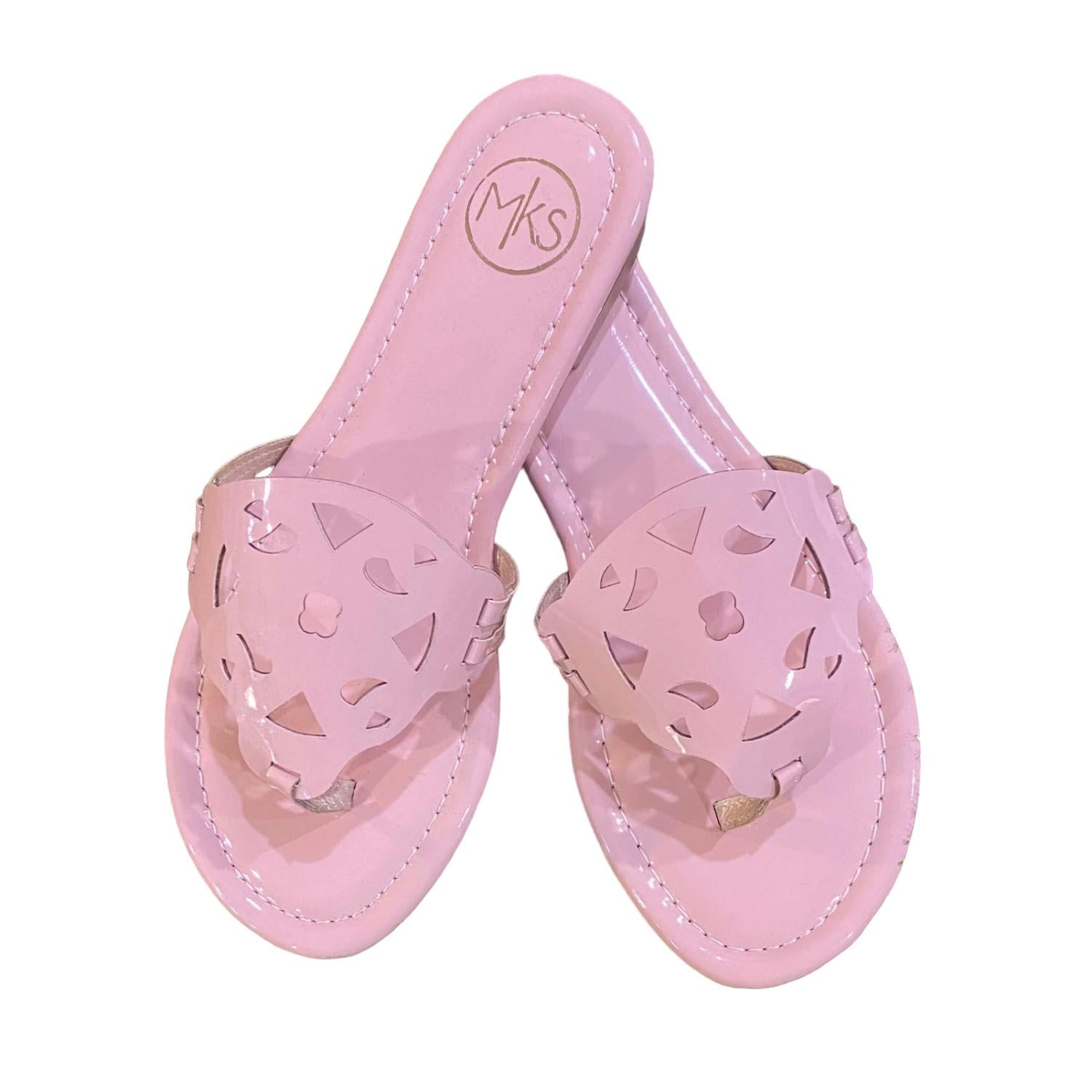 Women's Dramatic Entrance Patent Sandals In Pink 7761244684348