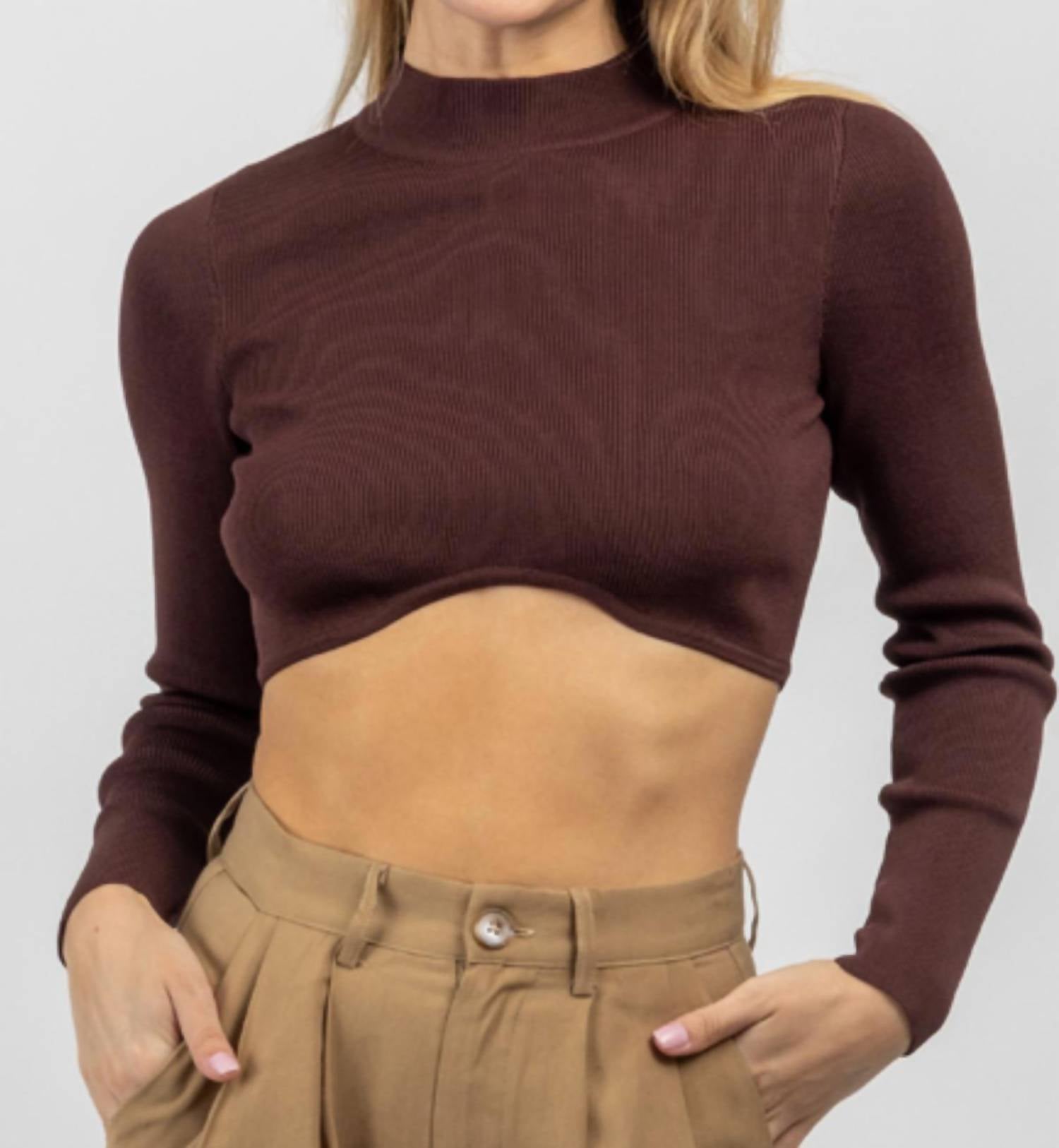 Underbust Mock Crop In Espresso Bean