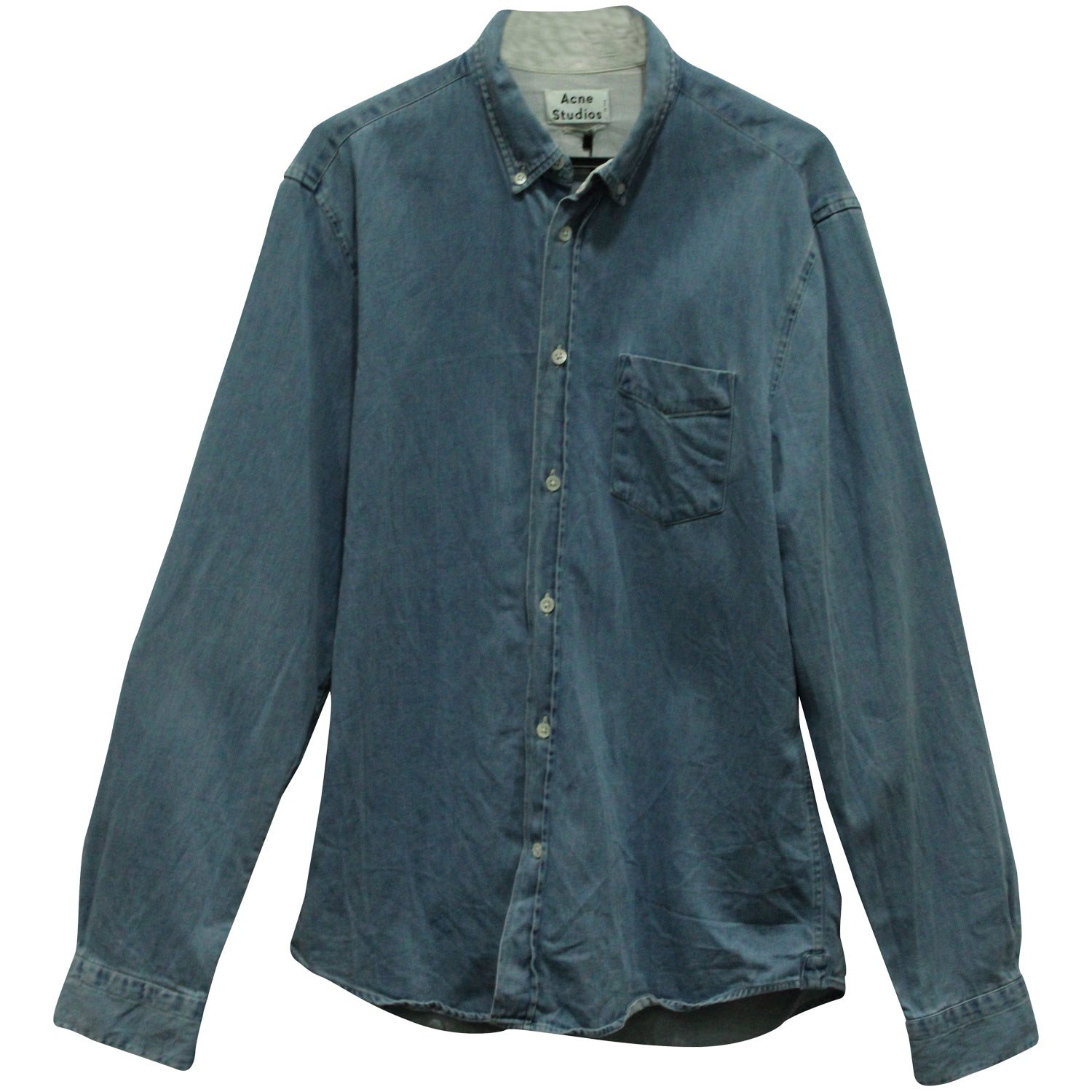 Acne Studios Isherwood Denim Shirt in Blue Cotton 7826334941244