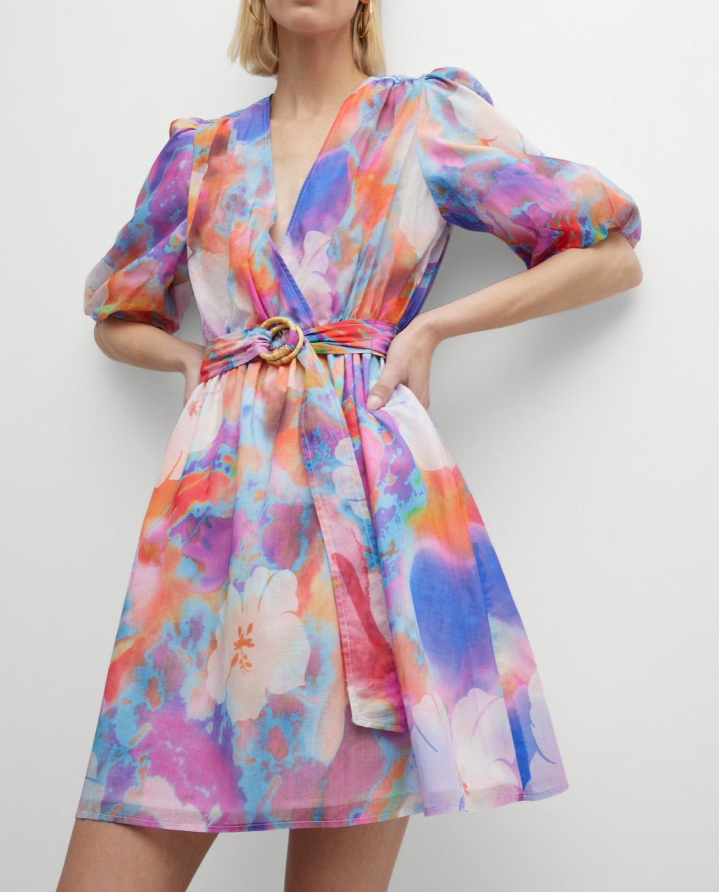 Lilly Dress In Maui Print/lavender Multi