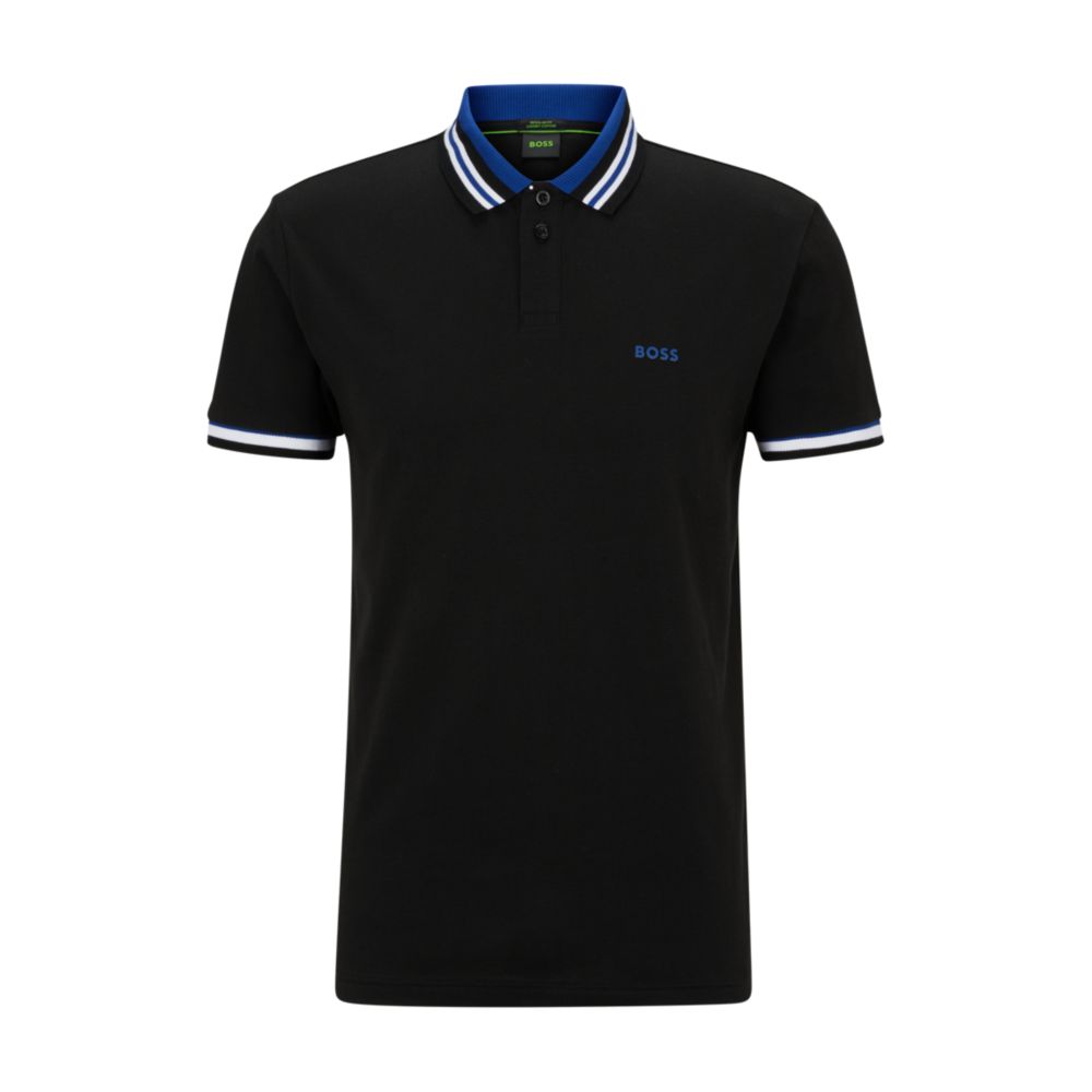 Cotton-jersey polo shirt with contrast logo
