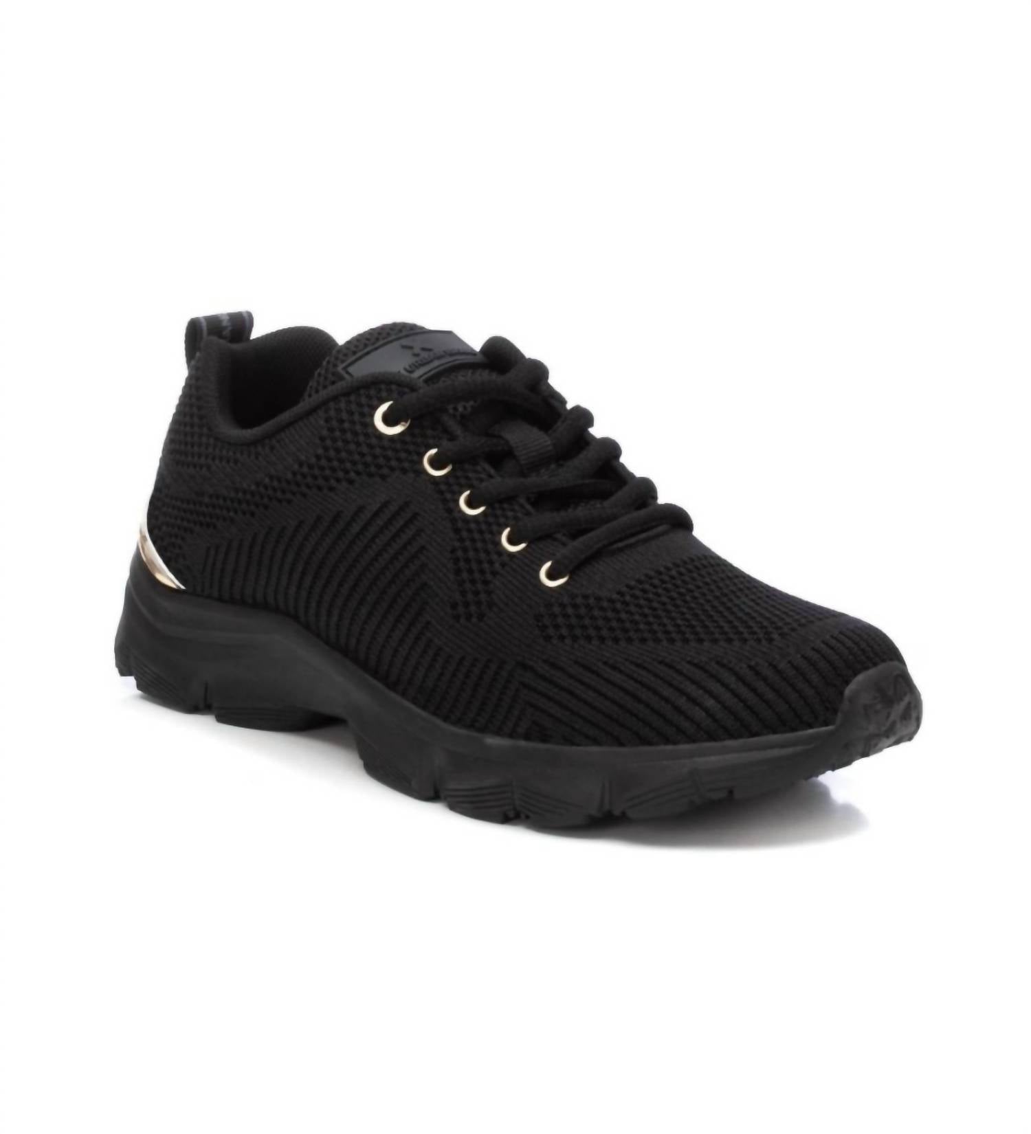 Women's Lace-Up Sneakers In Black 7660757450812