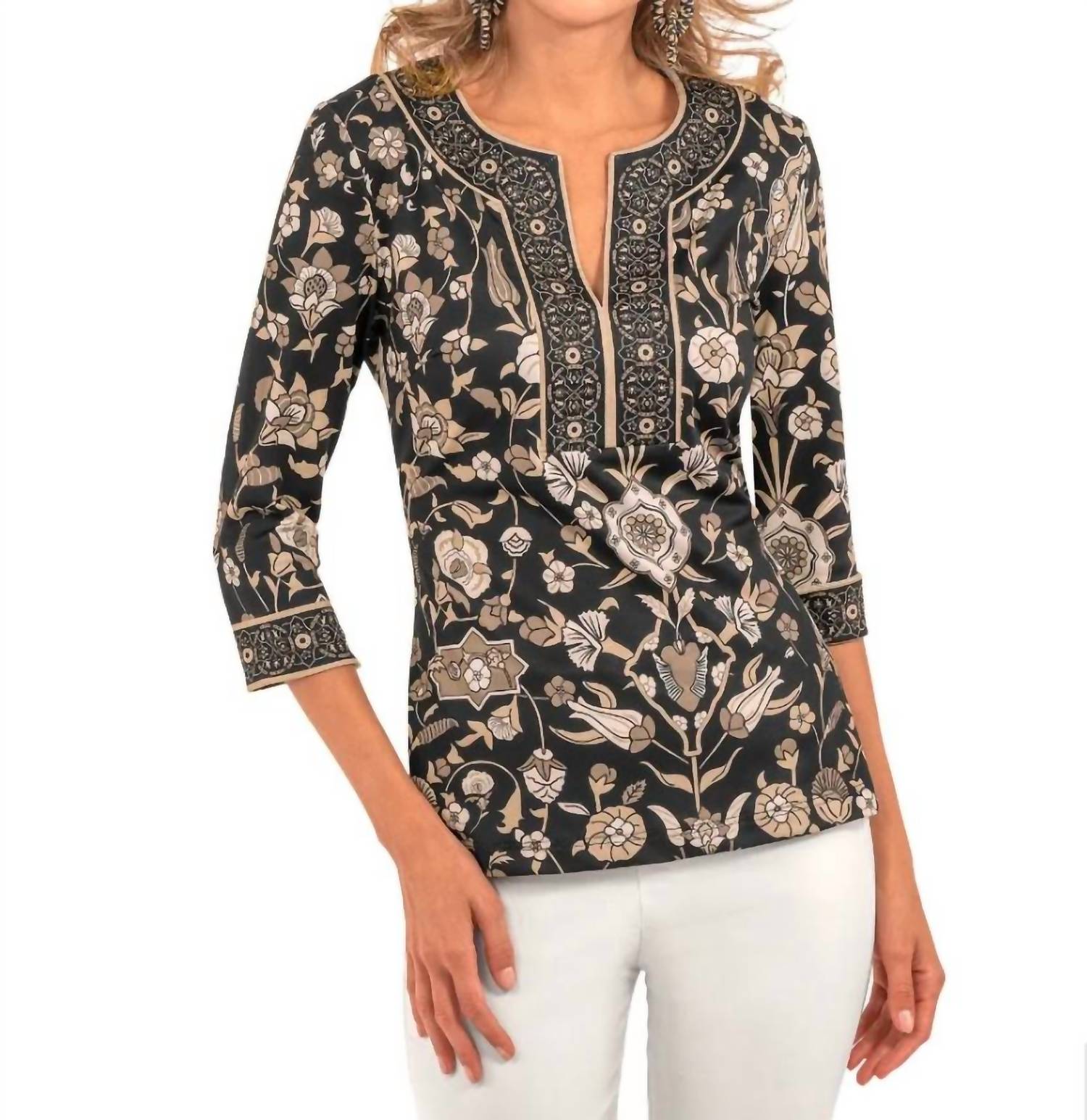 Splitneck Top In Black