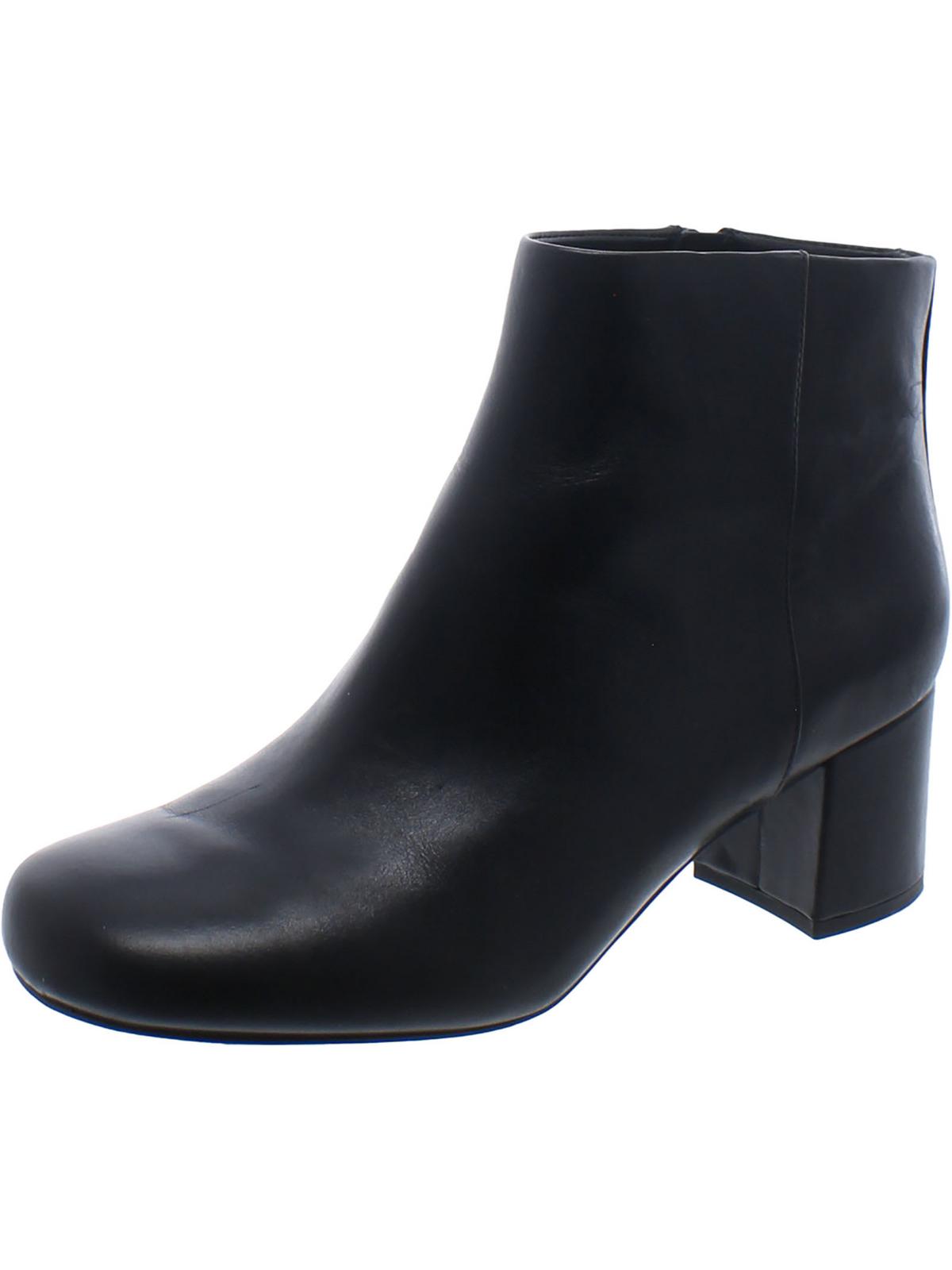 Womens Leather Block Heel Ankle Boots 7686626050108