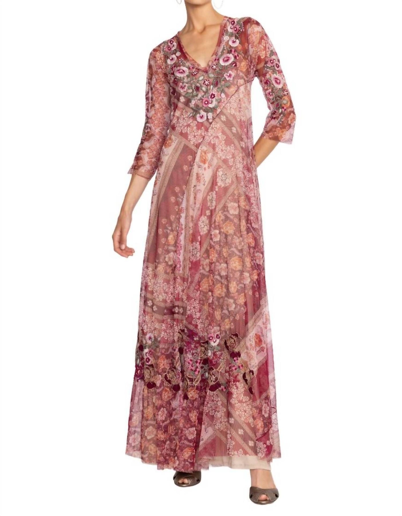 Cardinal Mesh Dress In Multi