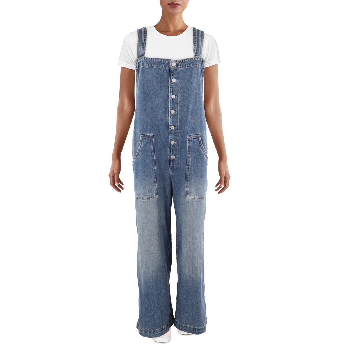 Faded Denim Overall Jeans