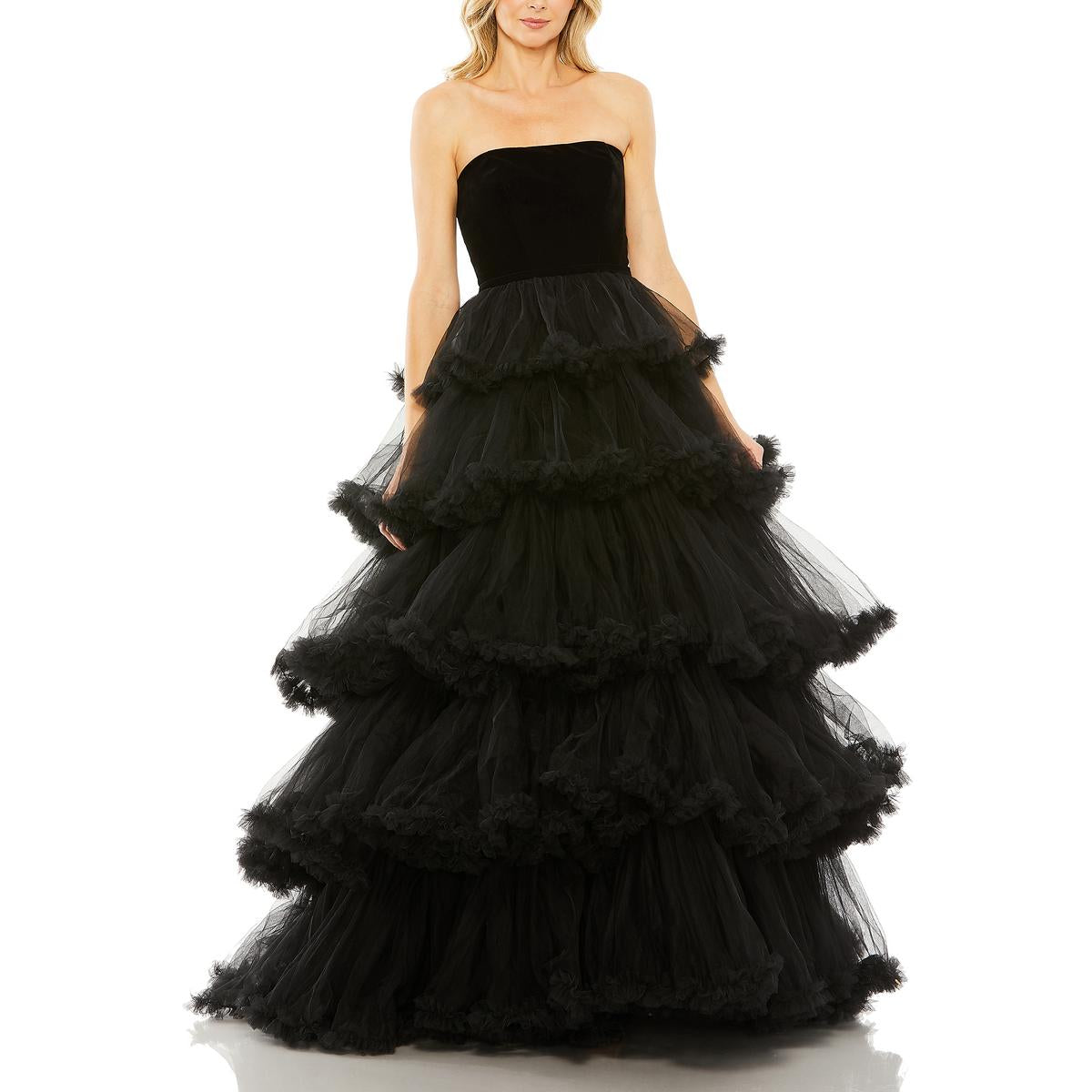 Tiered Tulle Evening Dress