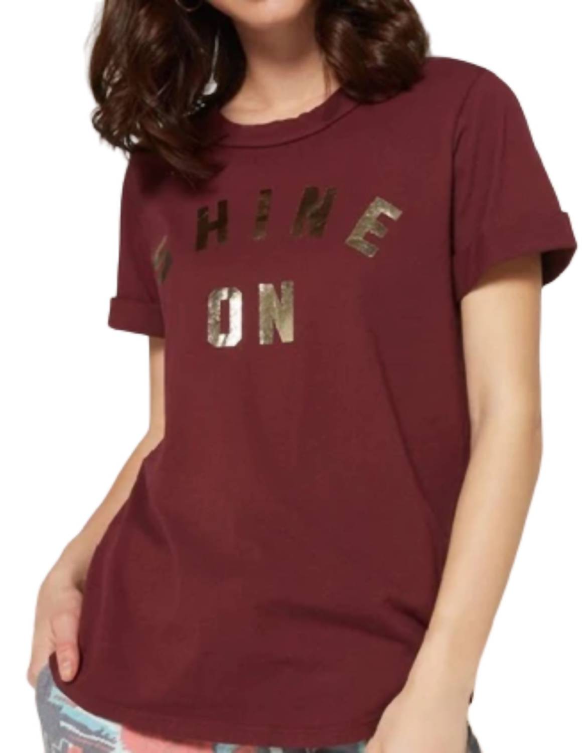 Shine On Crew Tee In Syrah 7264430325820